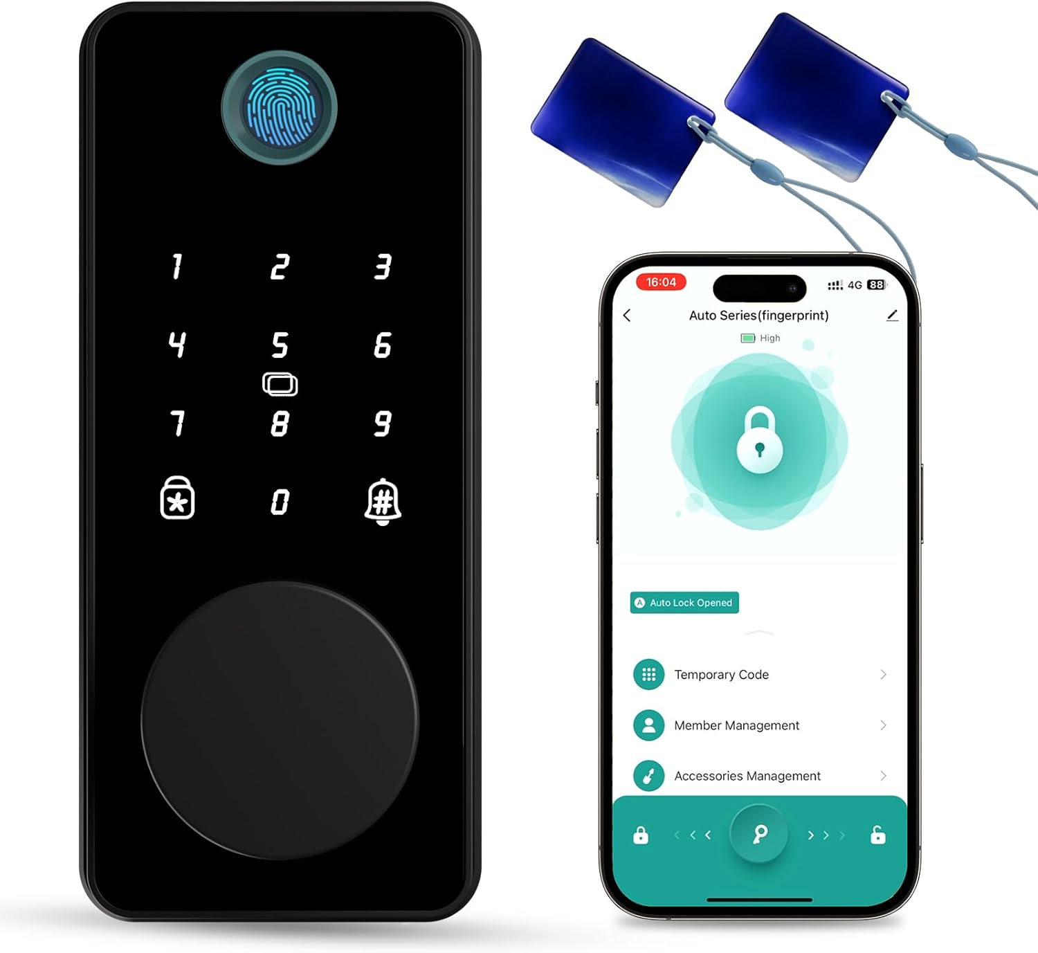 Biquole Smart Deadbolt Door Lock with Keypad Fingerprint App Control