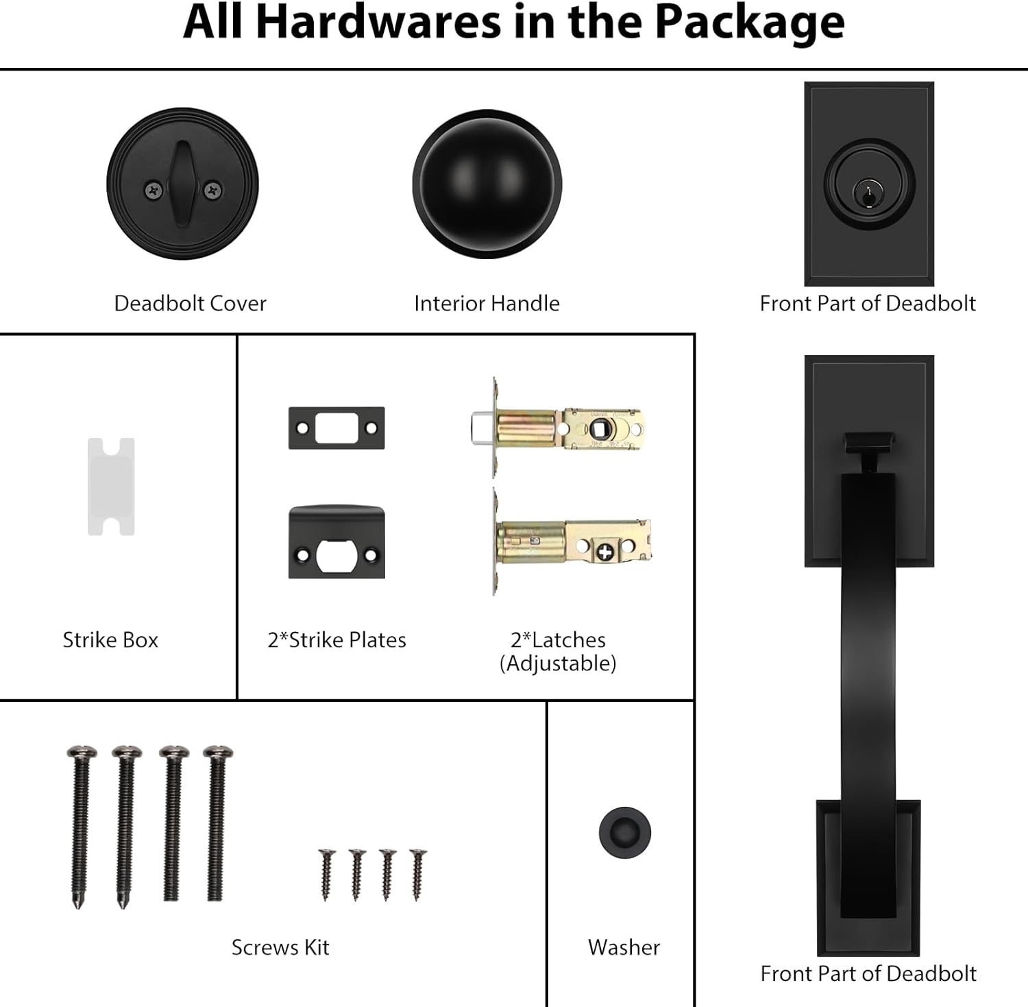 Secure Reliable Front Door handle Set for Entry Door Locks
