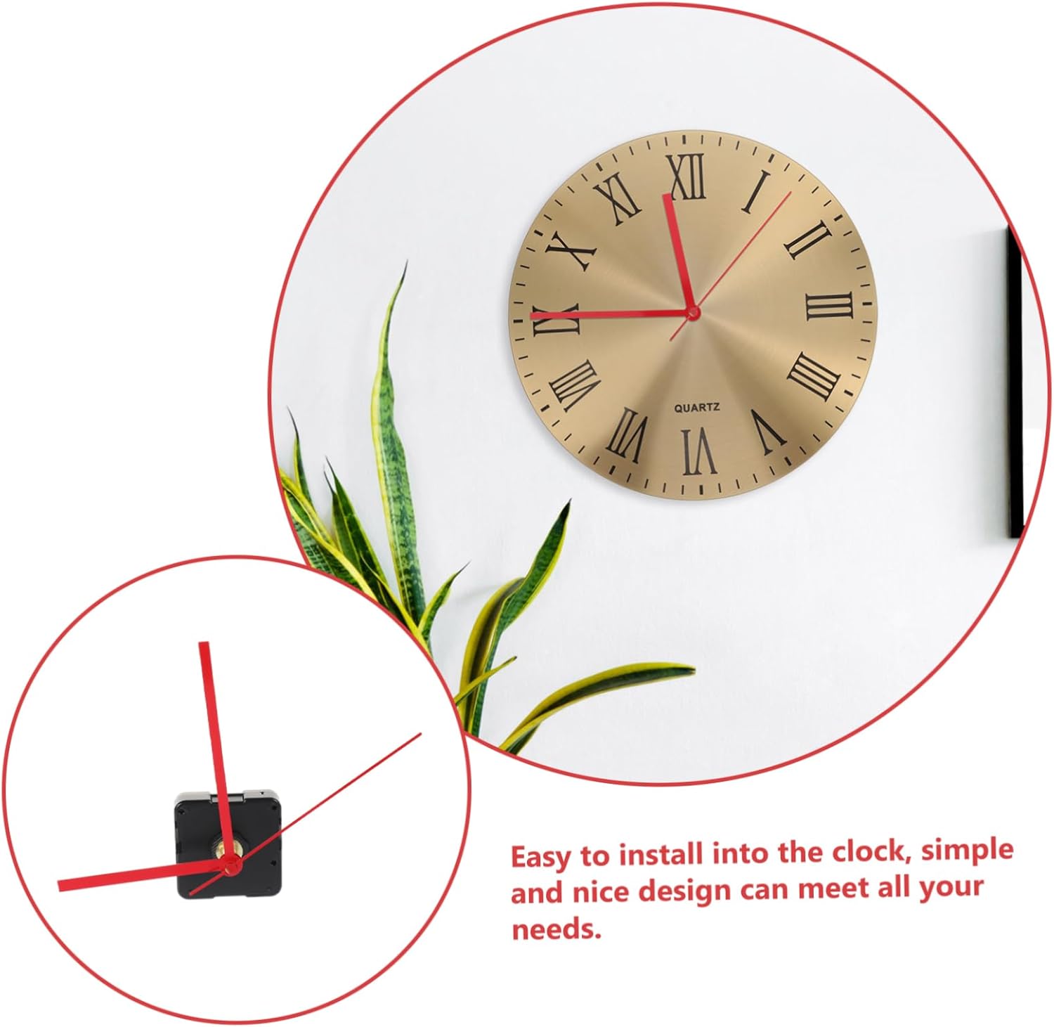 Elegant 2-Piece Clock Mechanism Kit