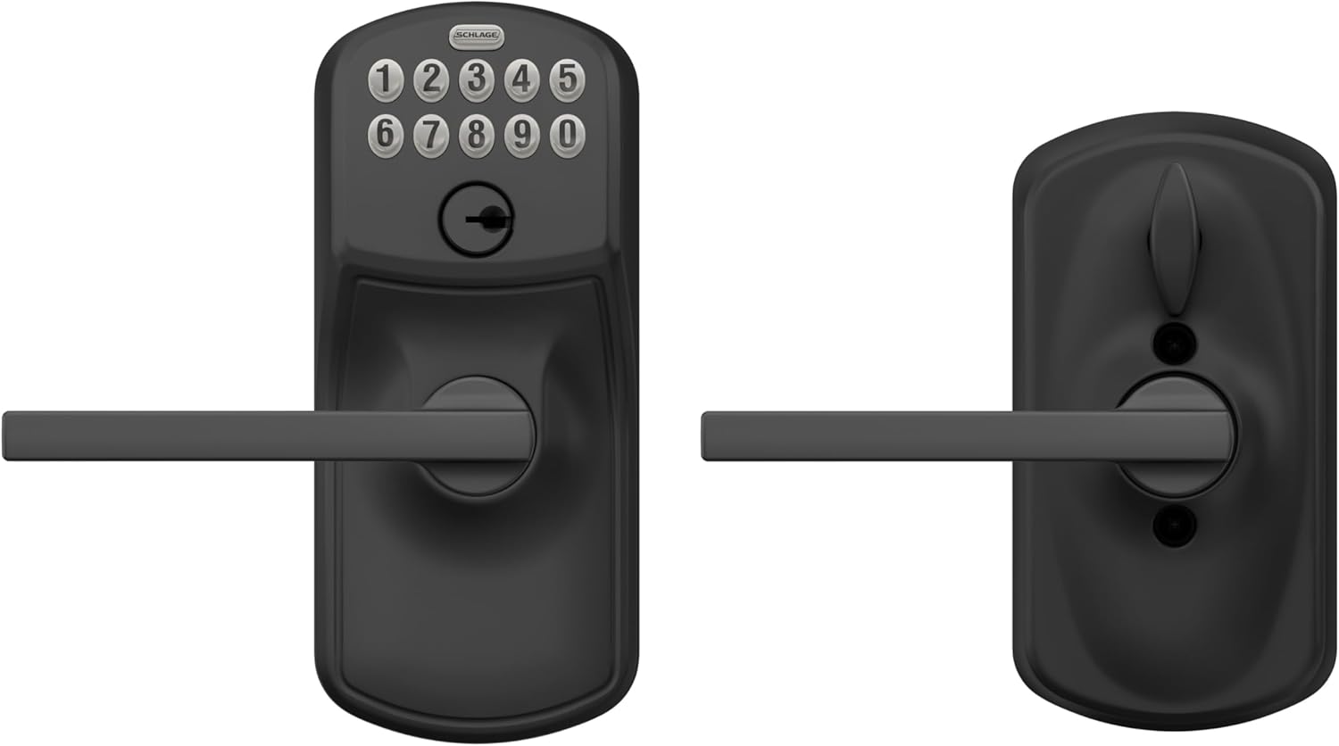 SCHLAGE Plymouth Keypad Entry with Flex-Lock Latitude Lever Matte Black