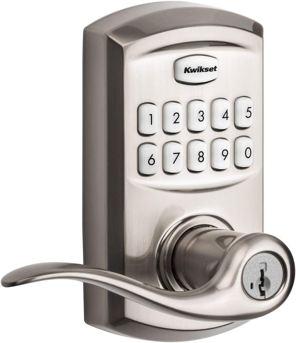 Kwikset SmartCode 917 SATIN Nickel Door Keypad Quad-Dot Security Entry