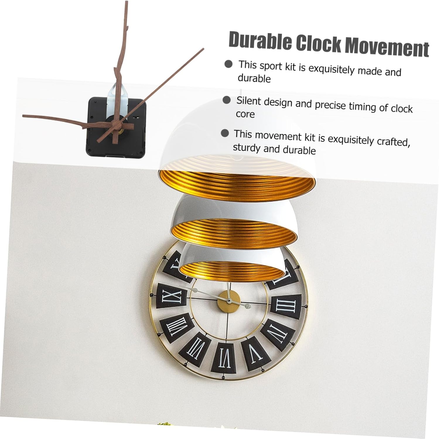 Replacement Clock Hands Kit - Walnut Wood Set for Wall Clock Movements