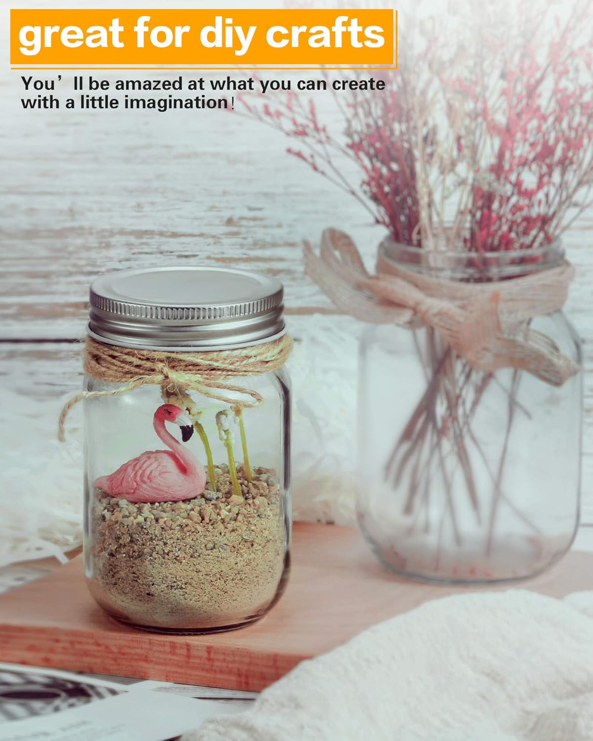Premium 12oz Glass Jars with lids for Canning Storage