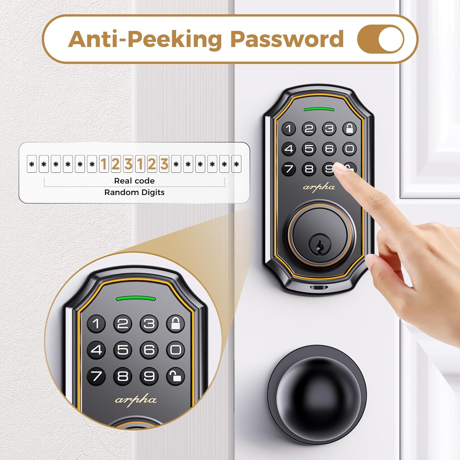 Keyless Entry Door Lock with 2-Door Knobs - App Control