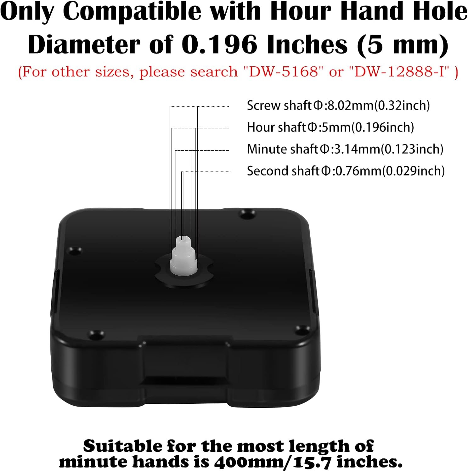 12888 Super Silent Sweep Clock Mechanism Replacement