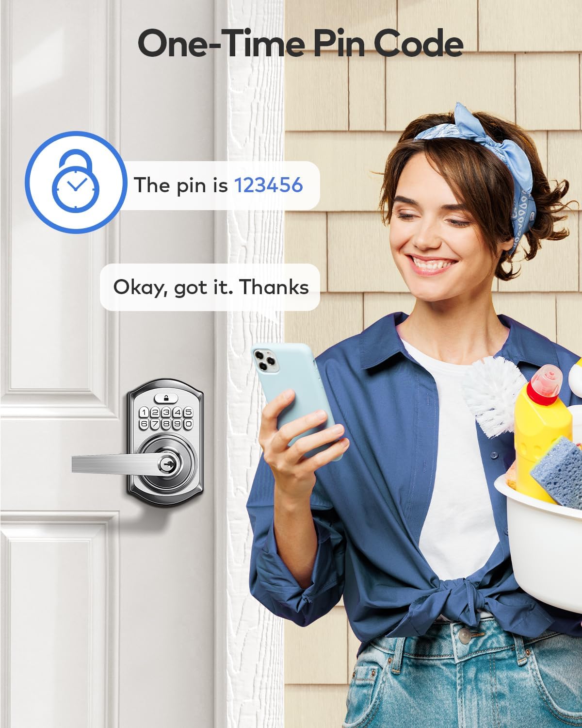 Keyless Entry Door Keypad Front Door Lock with Handle