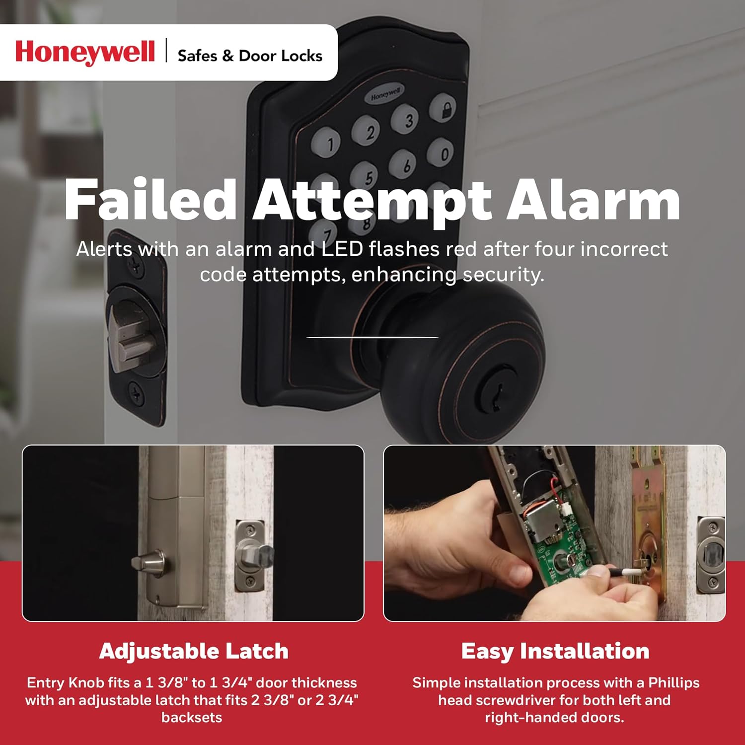 Honeywell Keypad Door Lock Oil Rubbed Bronze