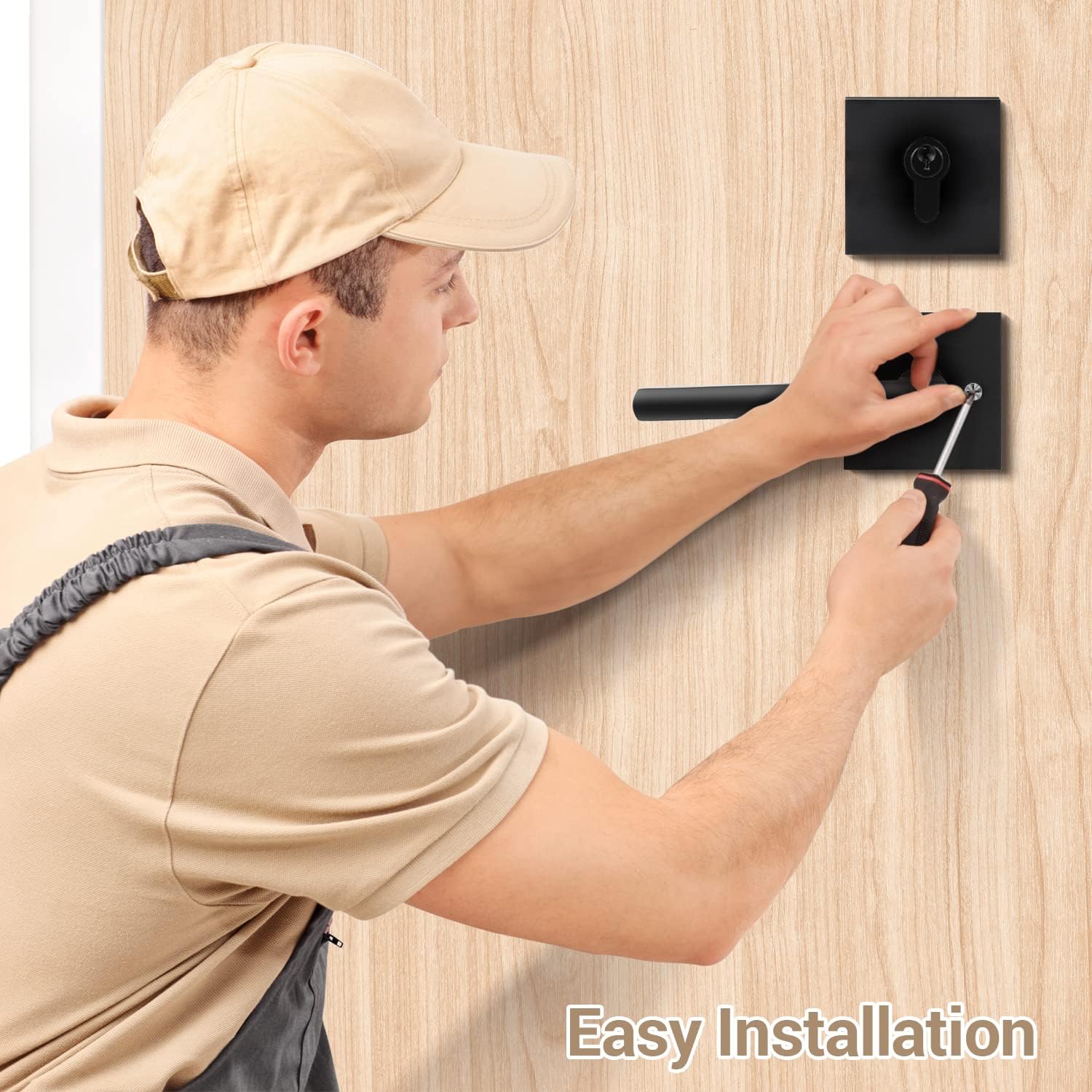 Ohuhu Door Lock Set Matte Black Design