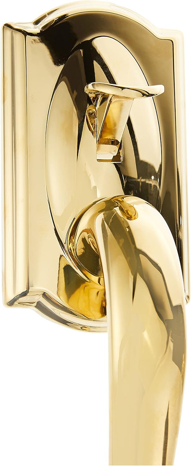 Front Entry Door Handleset with Georgian Knob Bright Brass