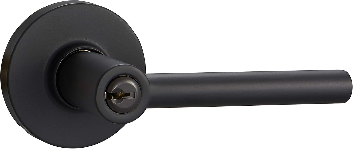 Amazon Basics Door Lever Entry Matte Black