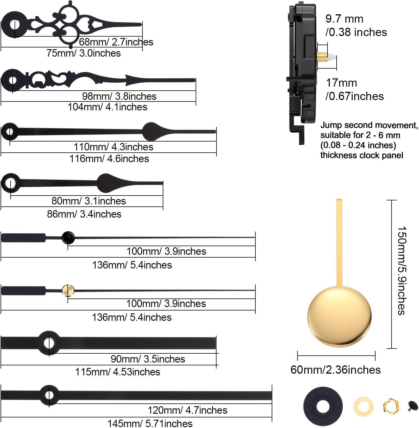 Hicarer Quartz Pendulum Clock Kit