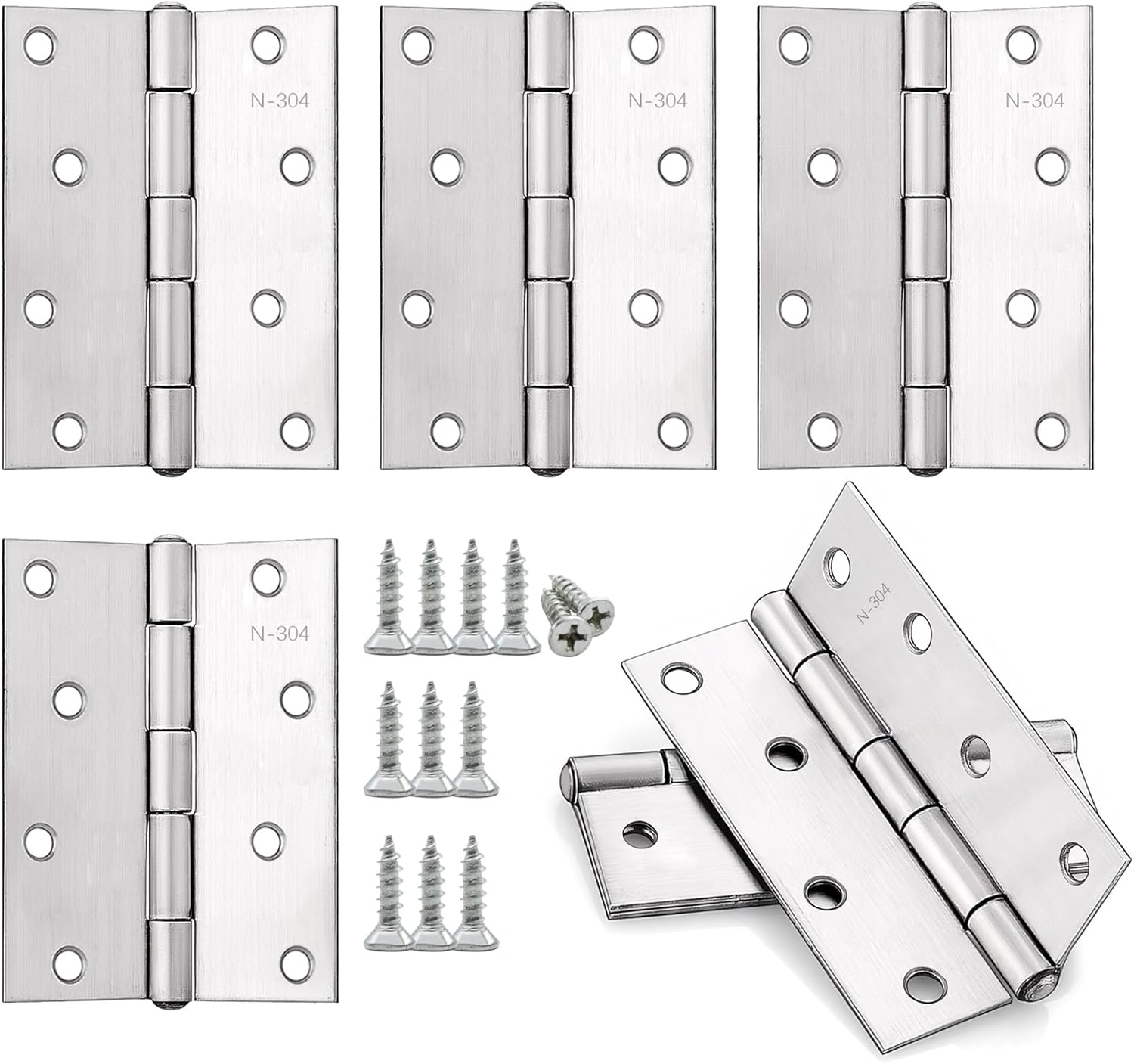 Sturdy Stainless Steel Door Hinges 48 PCS 4 Inch