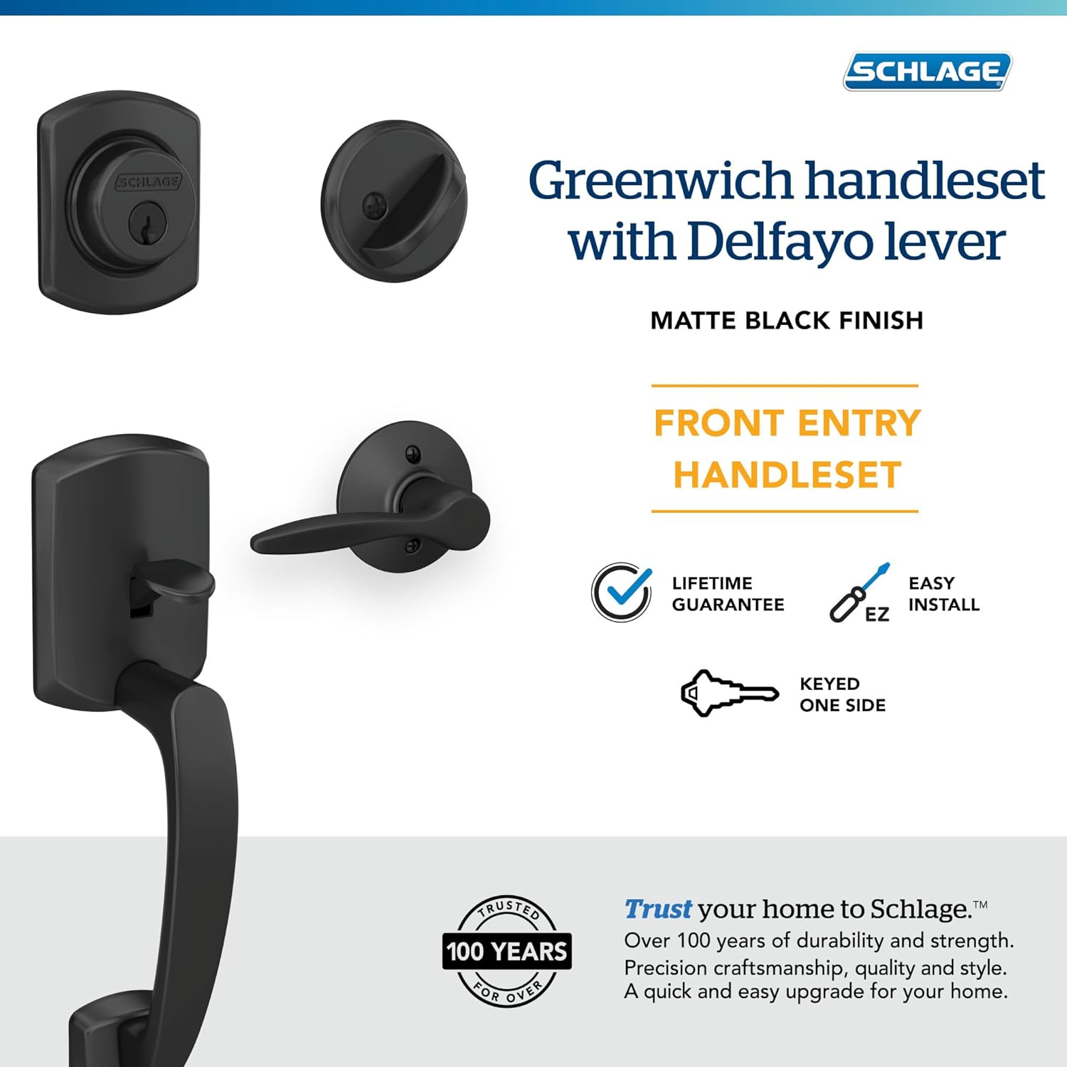 Schlag Front Entry Door Handle Set