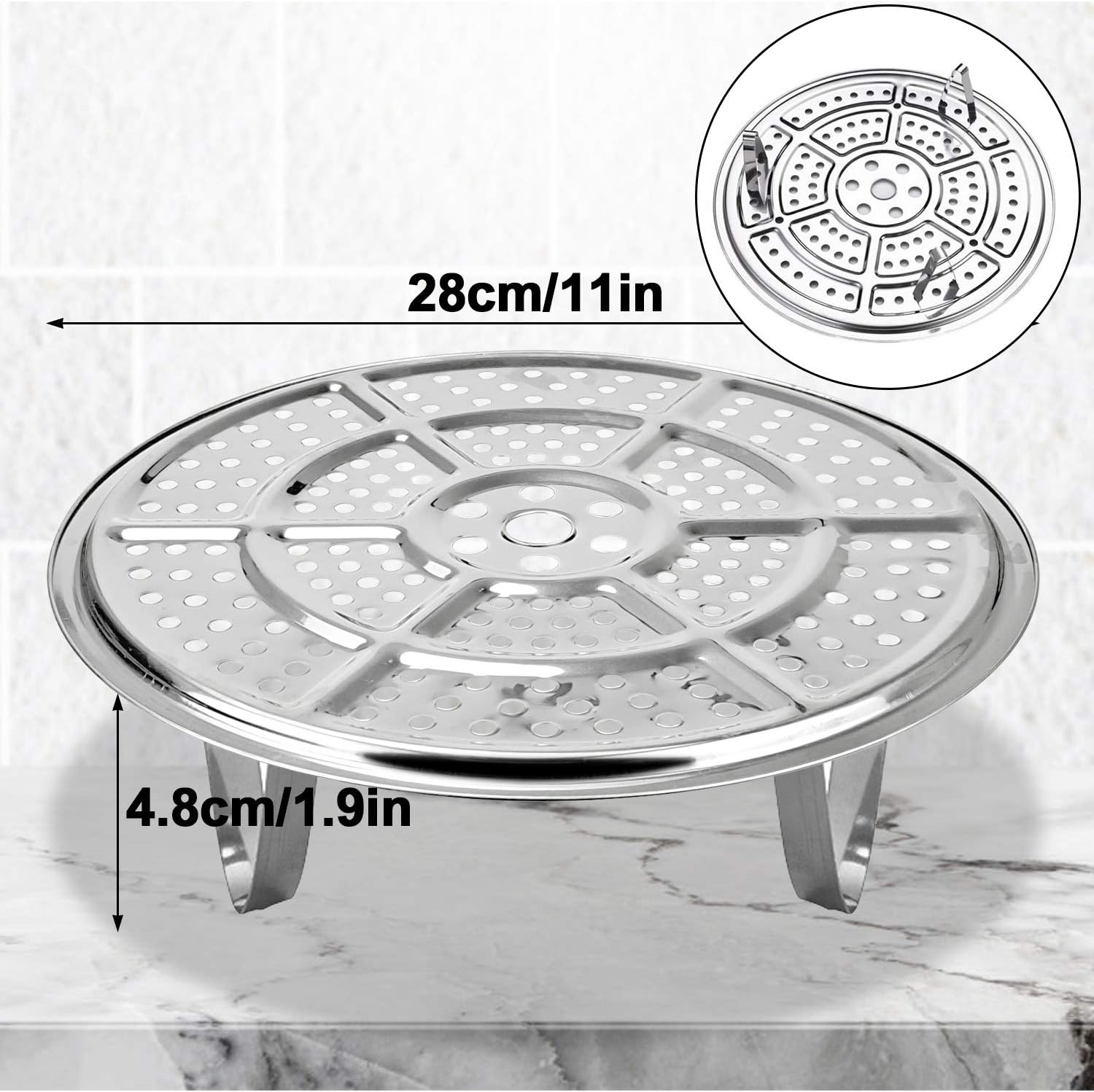 11-Inch Pressure Cooker Canner Rack 2-Pack Detachable Legs stainless steel