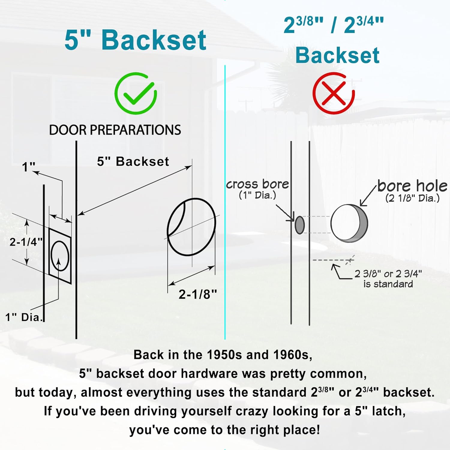 5 Backset Entry Door Latch with Satin Nickel Finish