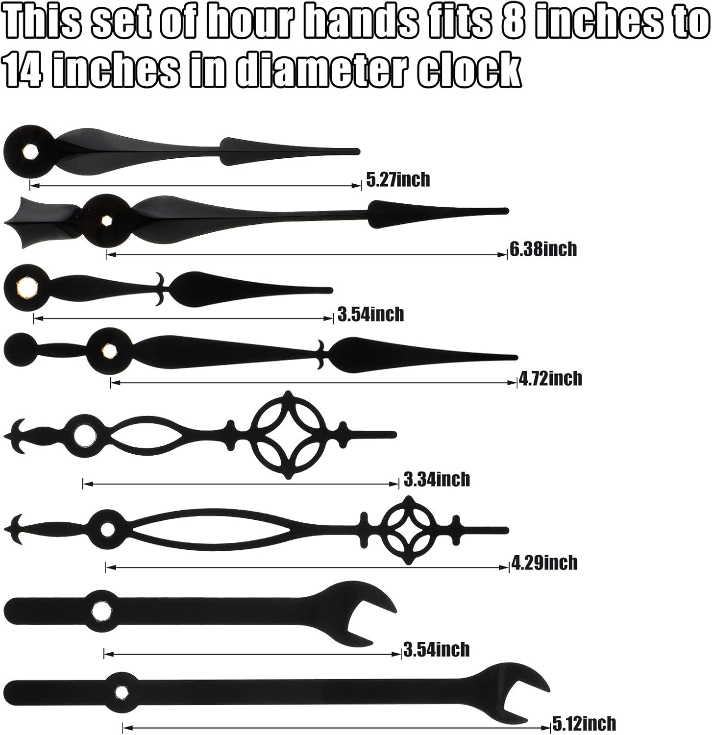 Stylish Black Clock Hands Kit - Perfect for DIY Repair
