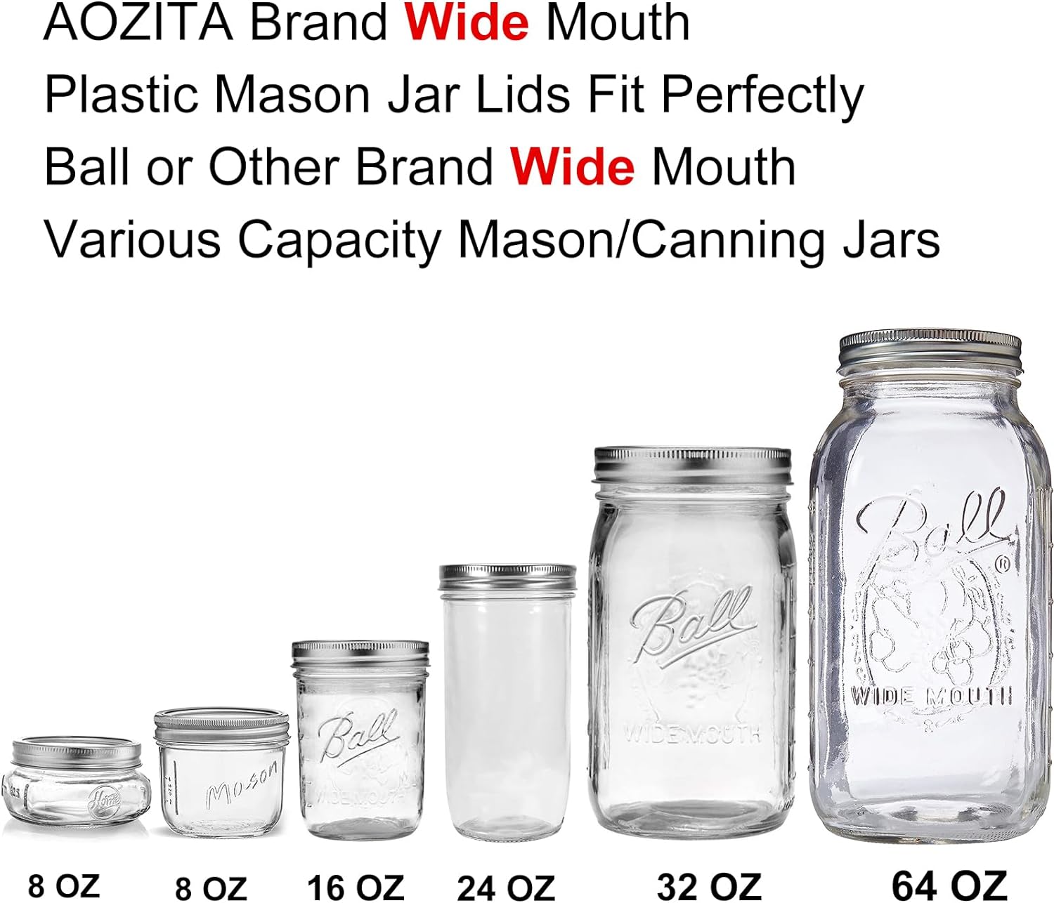 10-Piece White Mason Jar Lids
