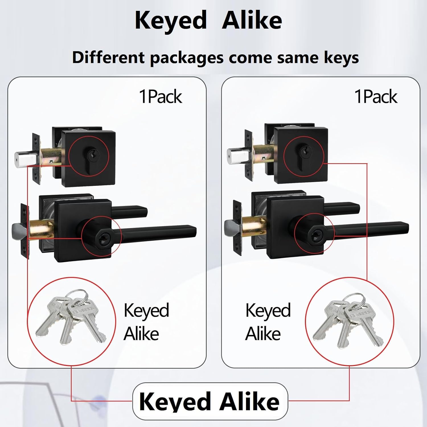 Keyed Door Security Combo Set 2-Pack