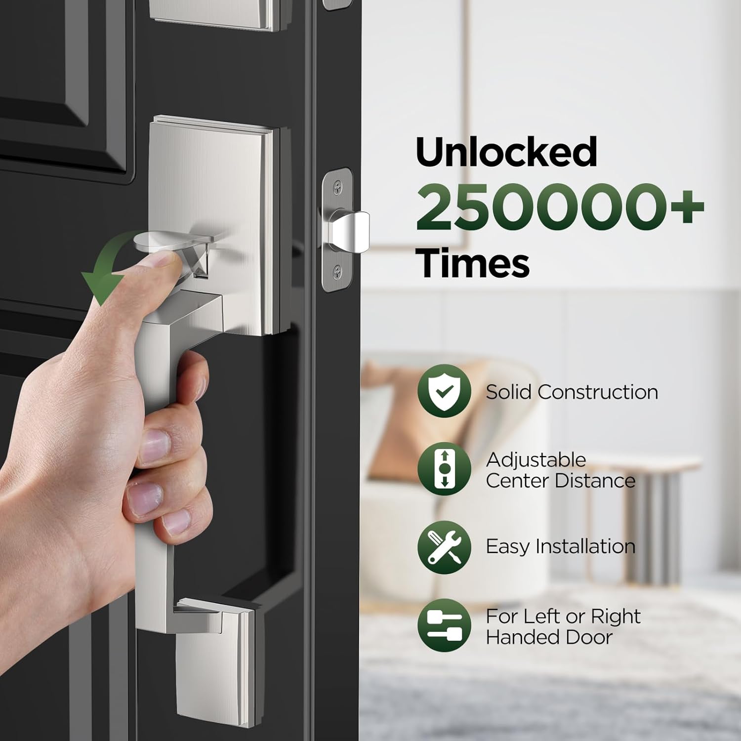 Secure Front Door Entry Set with SATIN NICKEL finish