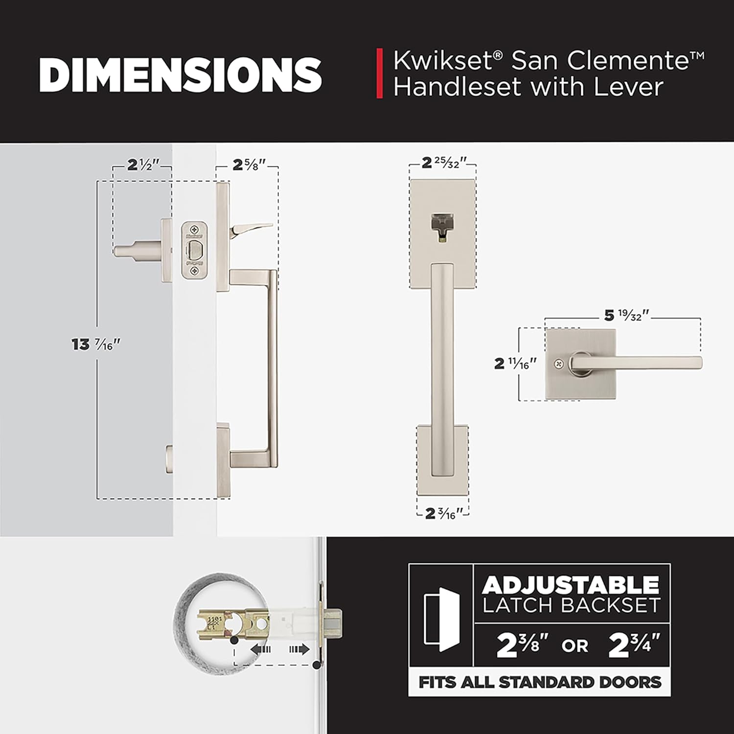 Modern Front Door Handle Set