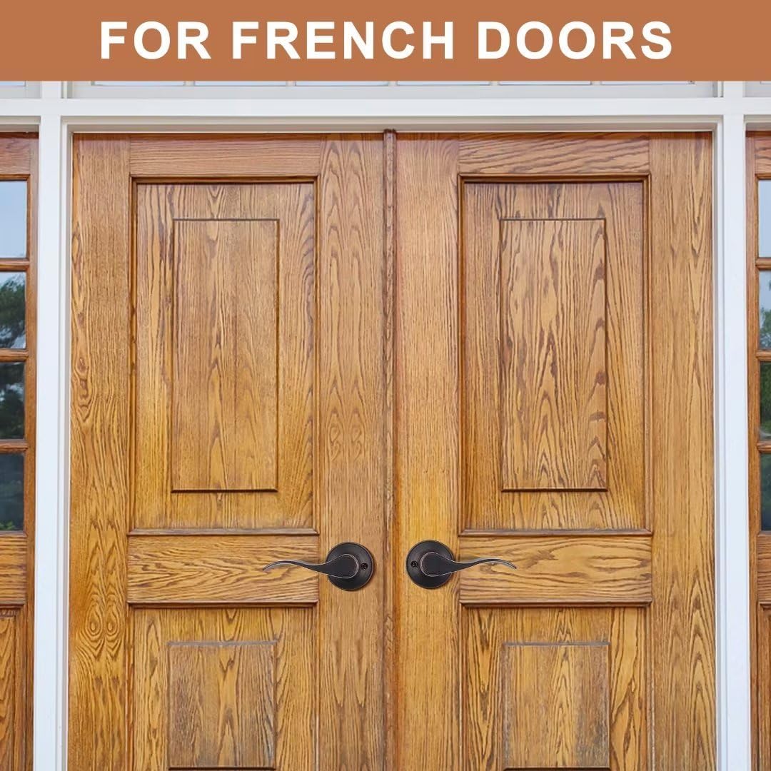 Probrico 4 Pack Door Lever Wave Style Oil Rubbed Bronze