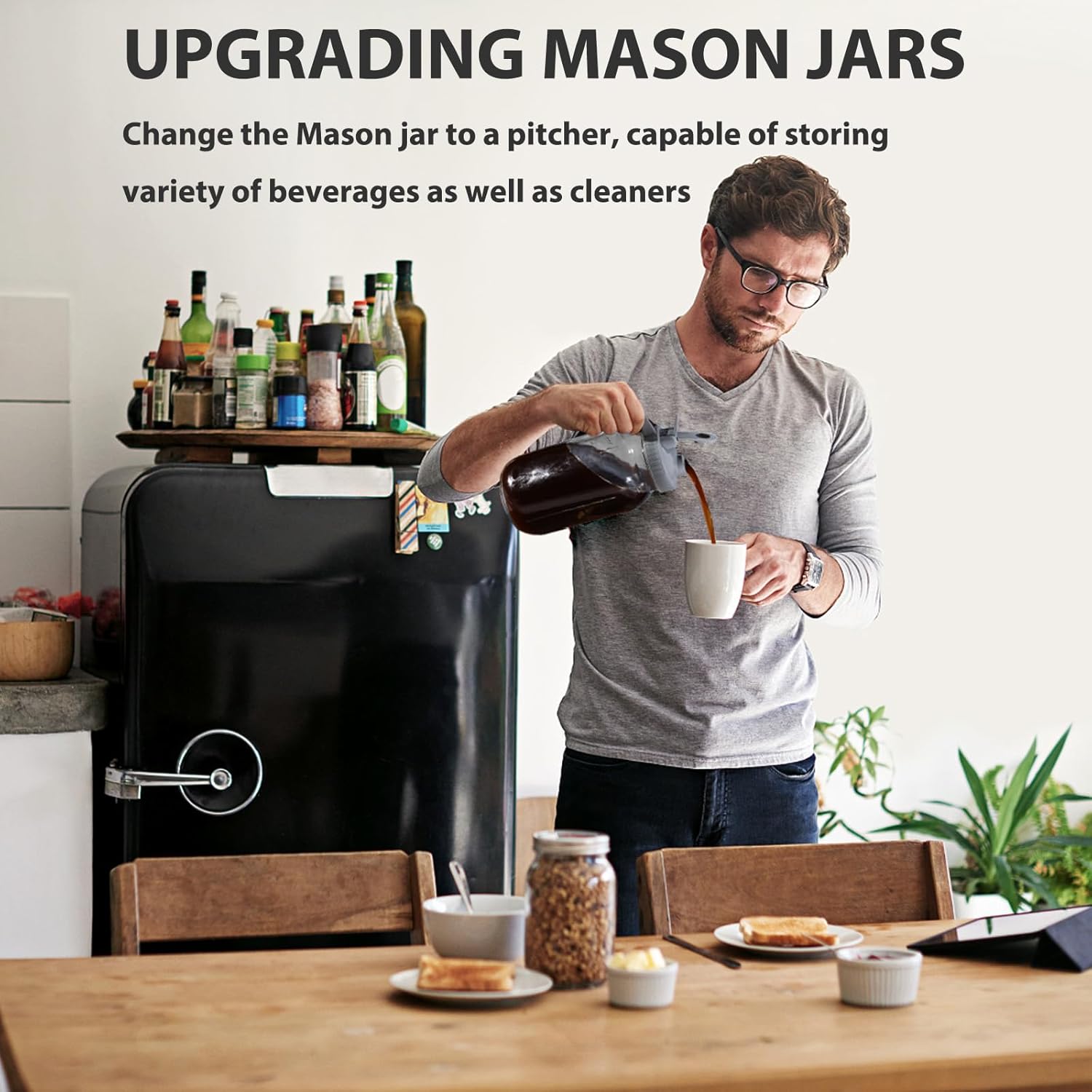 Leak-Proof Mason Jar Pour Spout Lid2-Piece Set