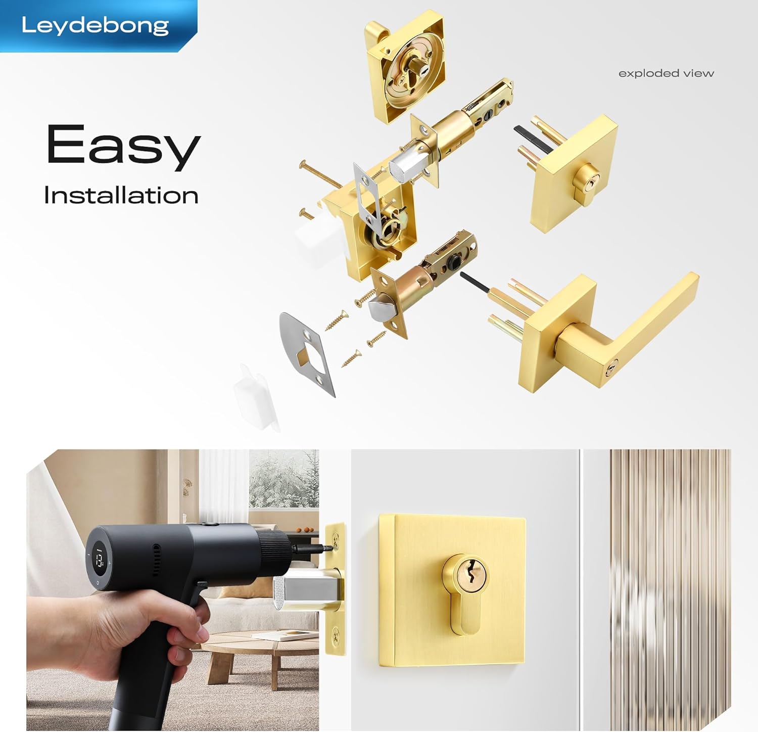 High-Quality Door Handle and Deadbolt Set for Home Office Use