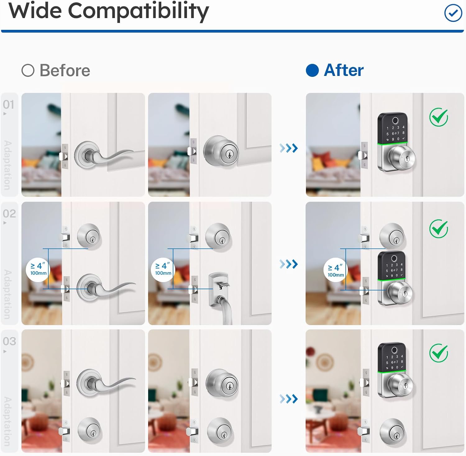 Smart Door Lock with fingerprint app entry weather-resistant