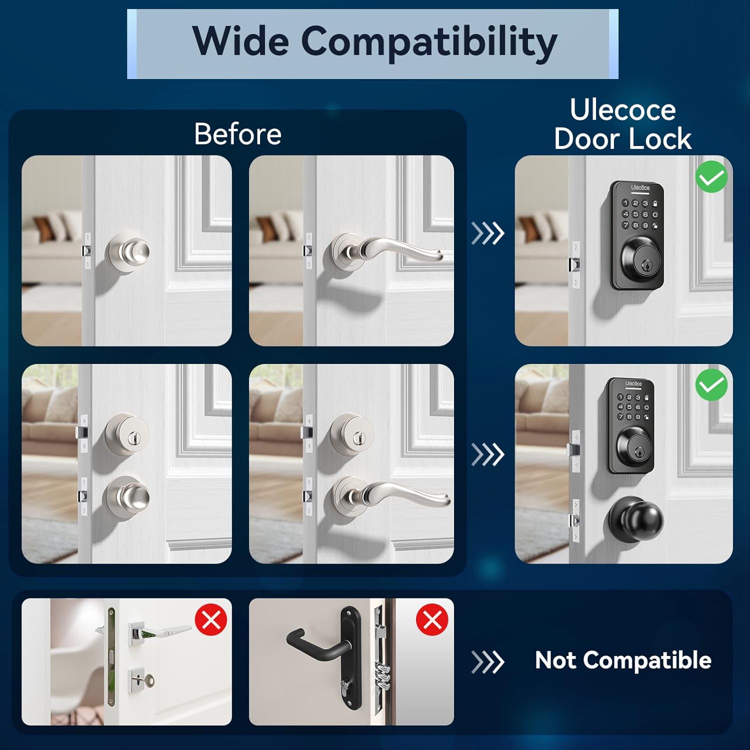 Ulecoce Smart Entry Door Lock Set