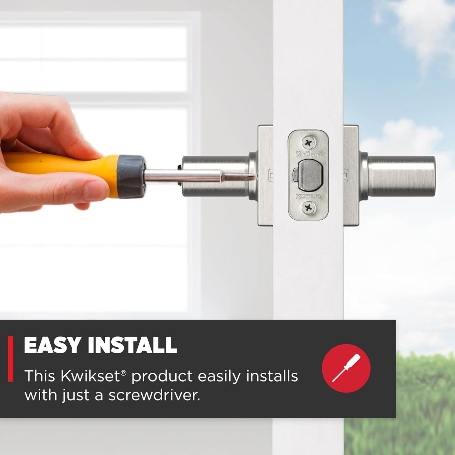 Kwikset Casey Entry Door Handle with SmartKey Security and Reversible Lever
