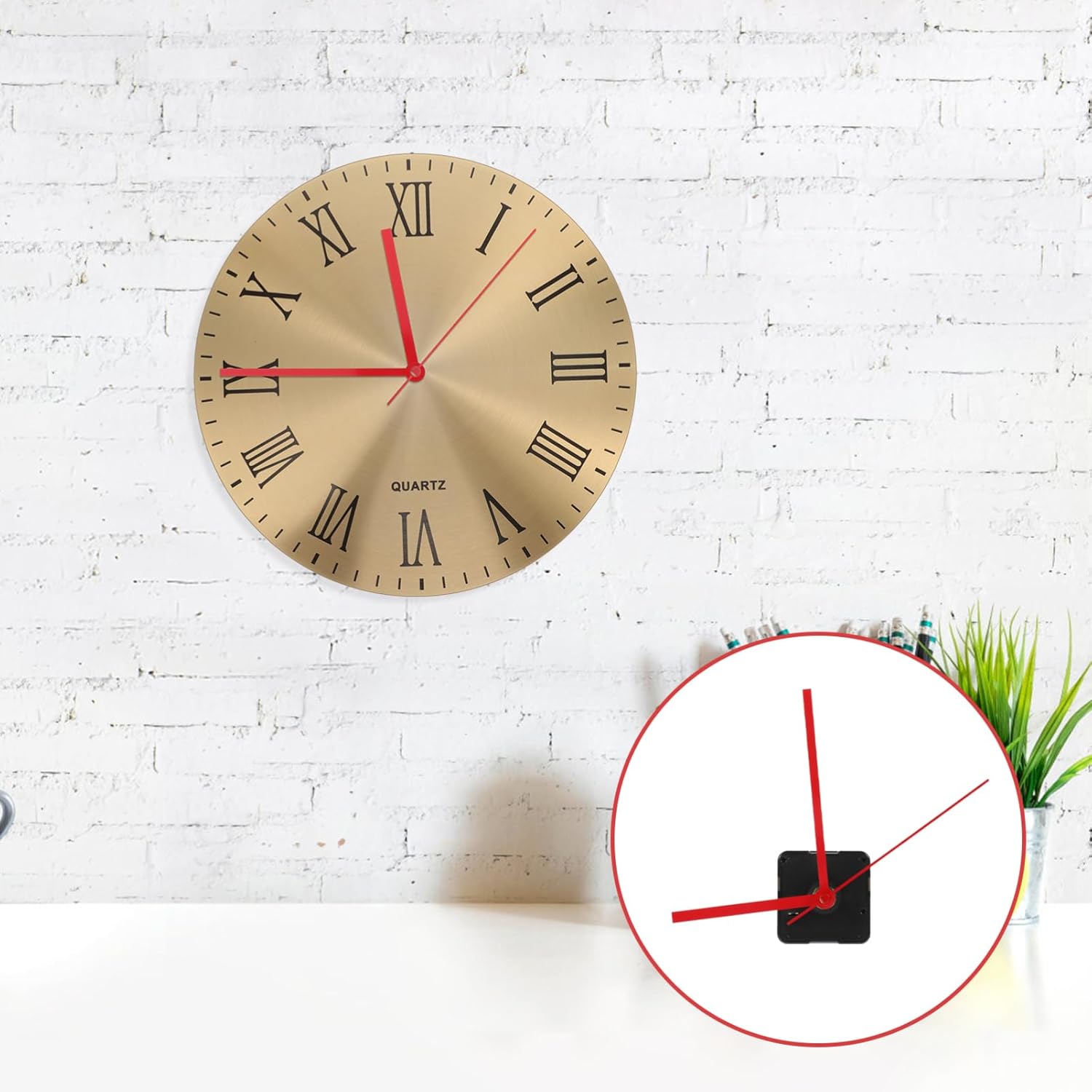 2-Piece Metal Wall Clock Mechanism Replacement for DIY Repair Accurate Timekeeping