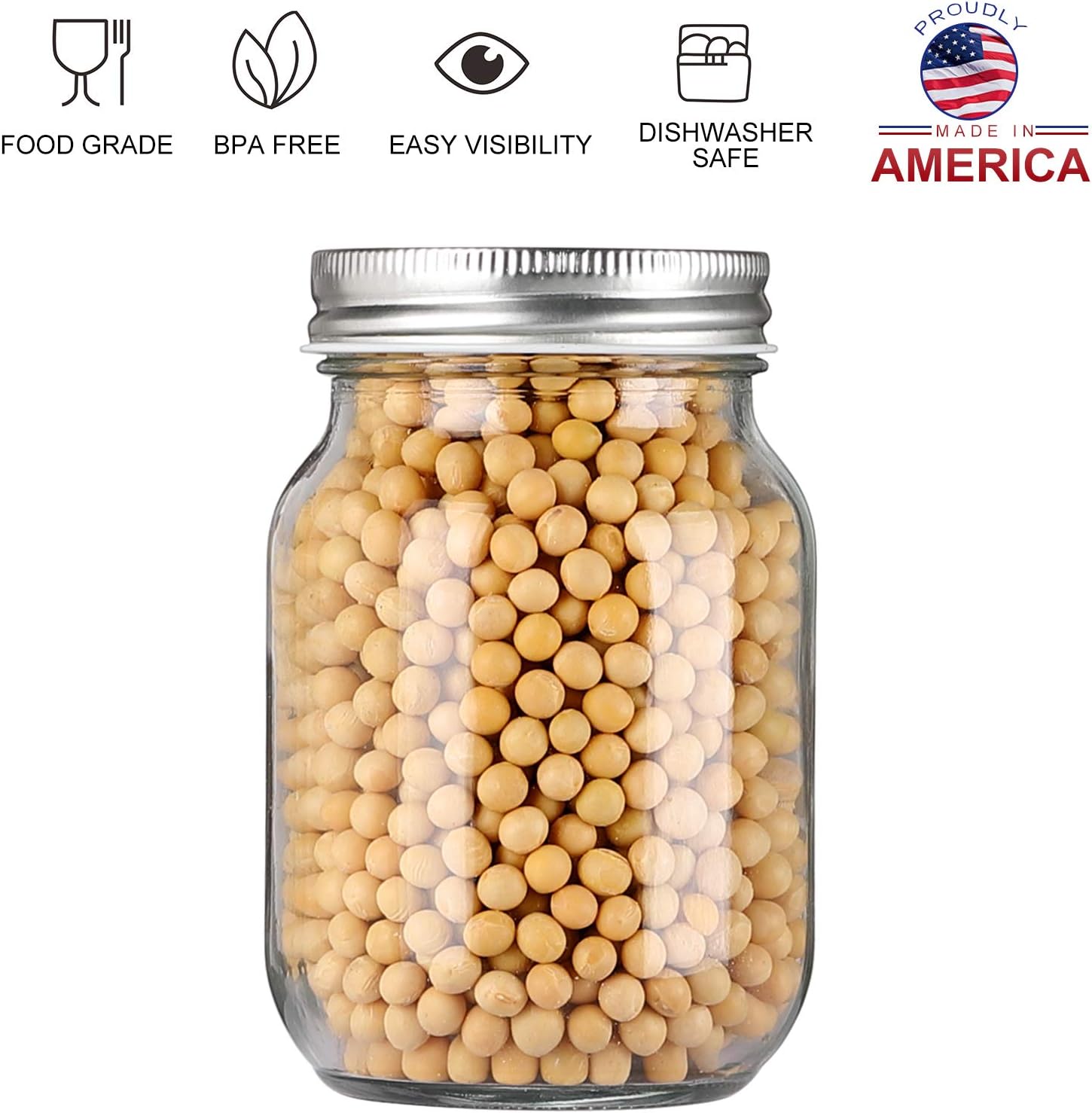 Durable Mason 16oz Jars