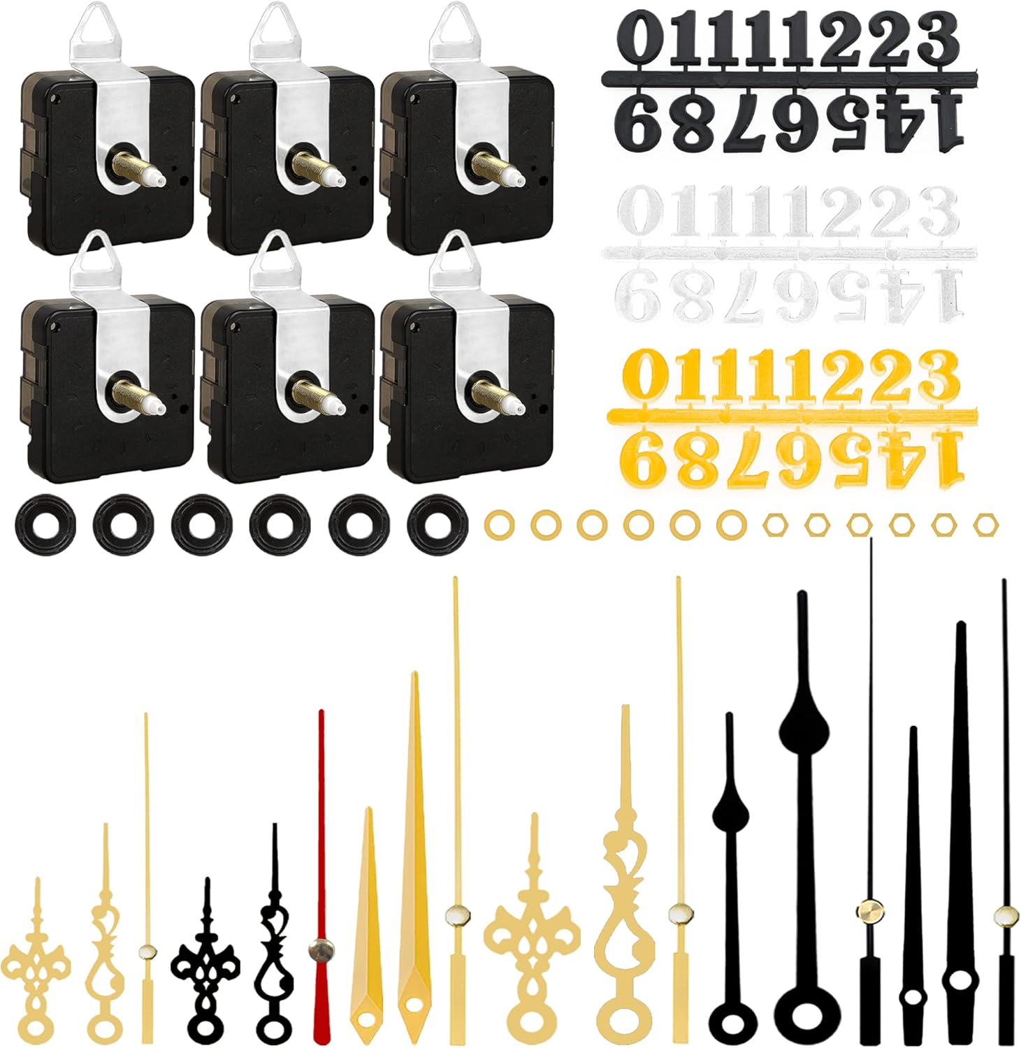 6-Piece Numerals Kit for Wall Clocks
