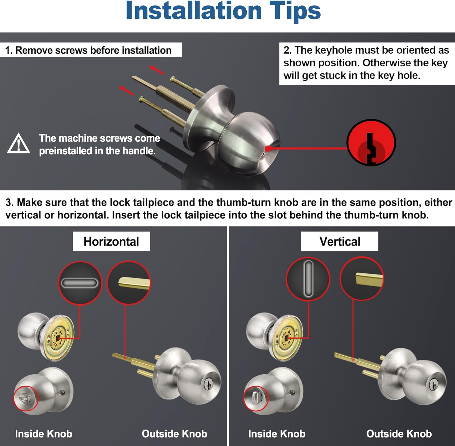 Easy-Installation Door Knob Deadbolt Set