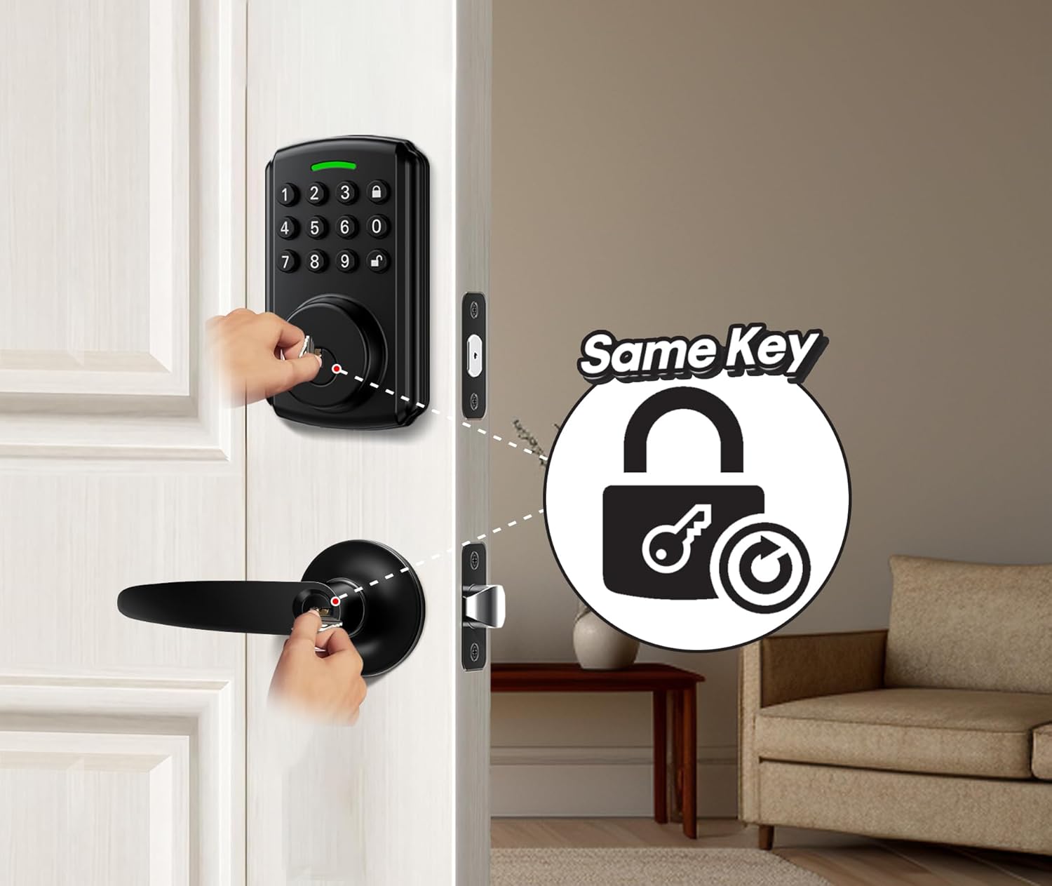 Smart Door Lock Set with WiFi Mechanic Handles