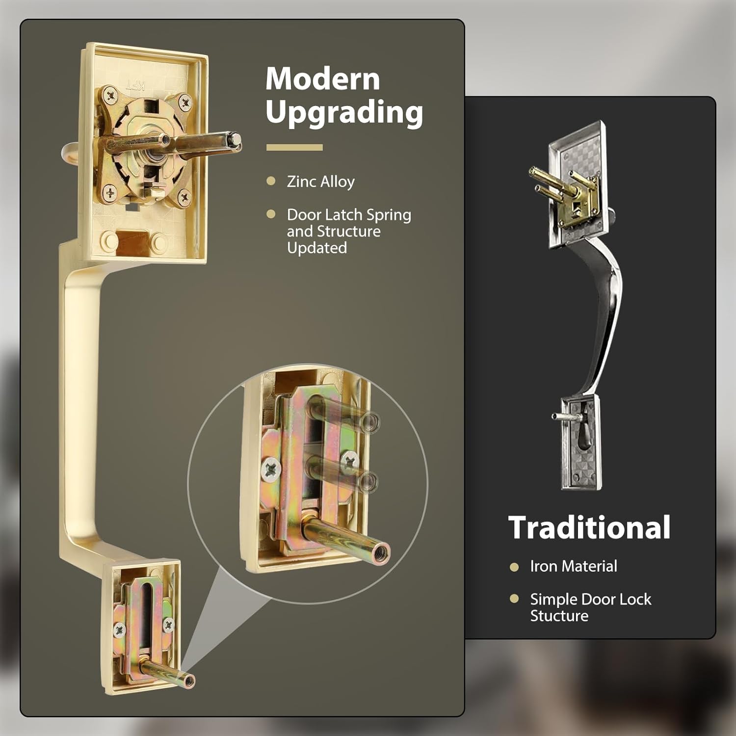 Haidms Gold Door Lock Set Durable Secure