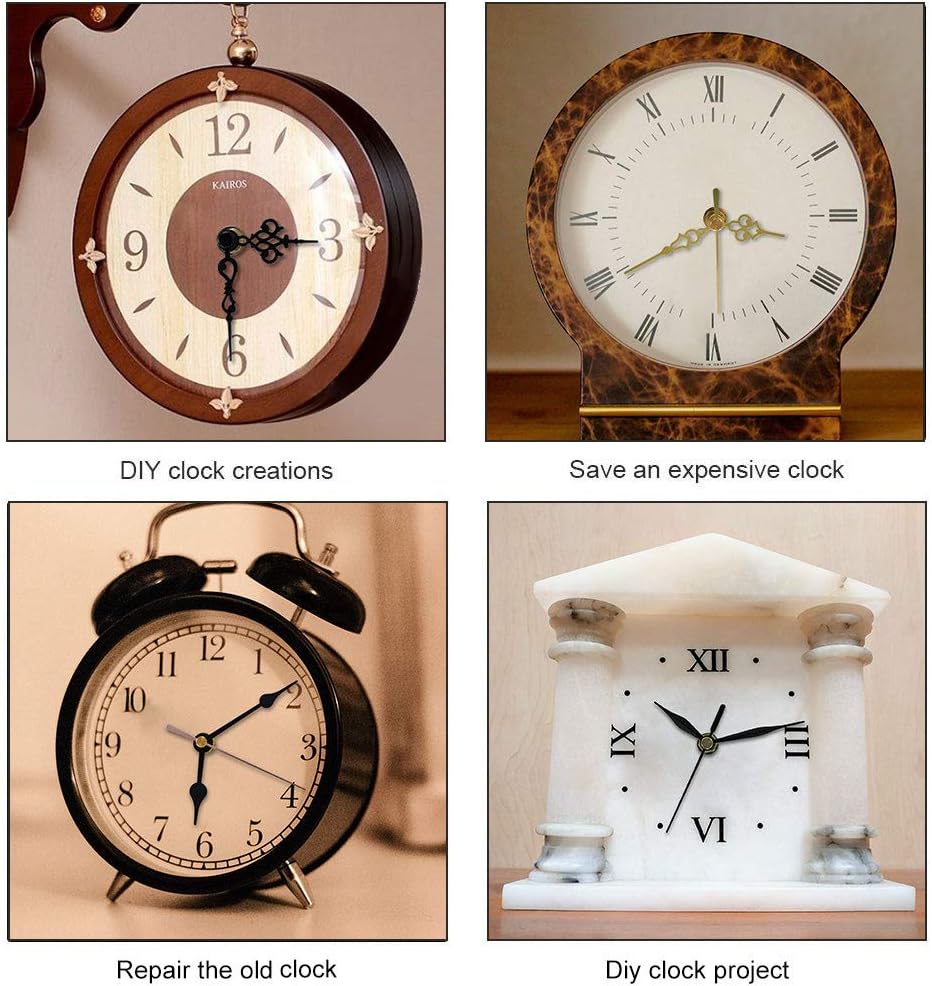 2-Pack Clock Movement Mechanism with 4 Short Clock Hands Kit