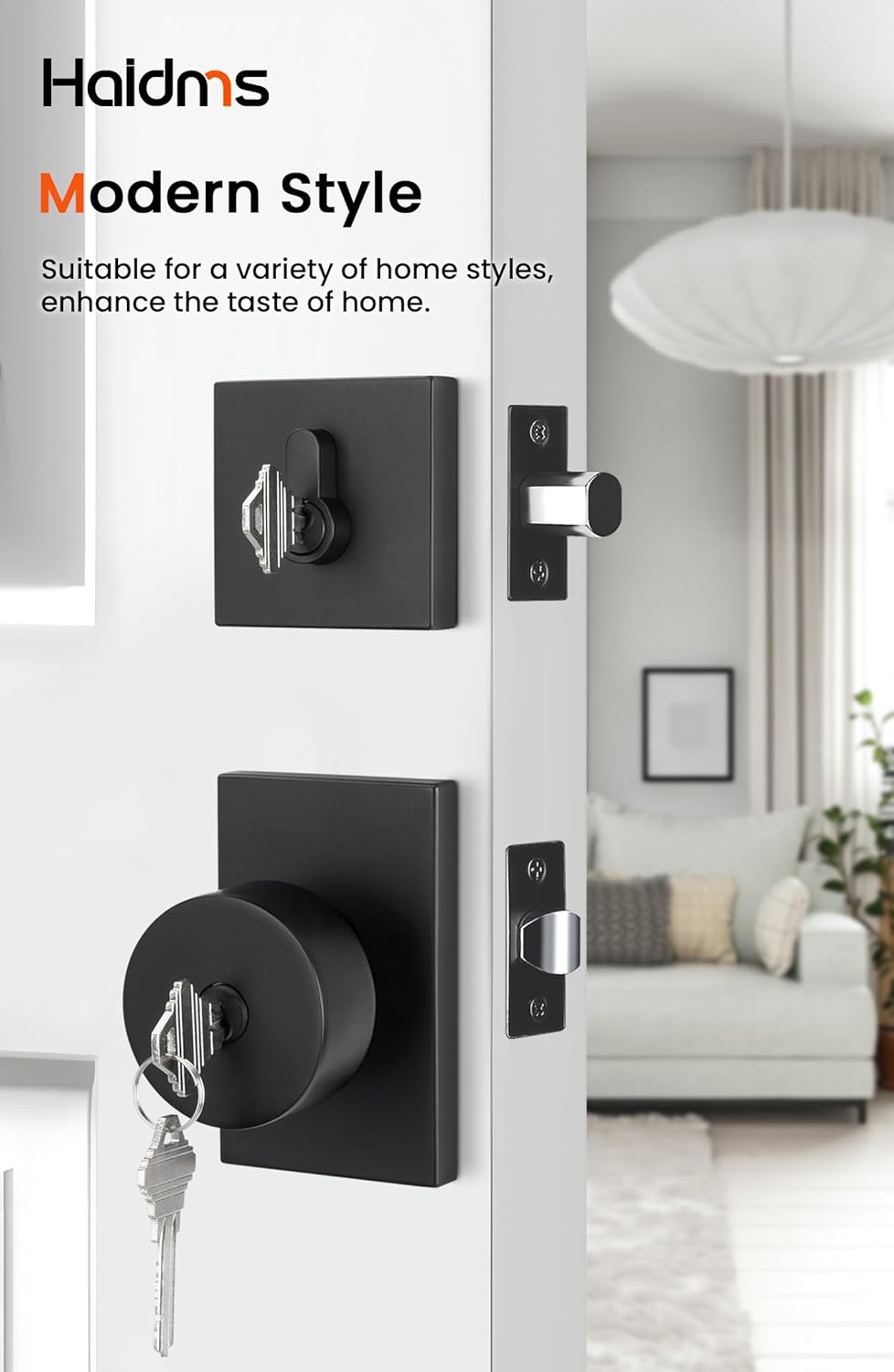 Haidms Black Door Lock Set 10-Pack