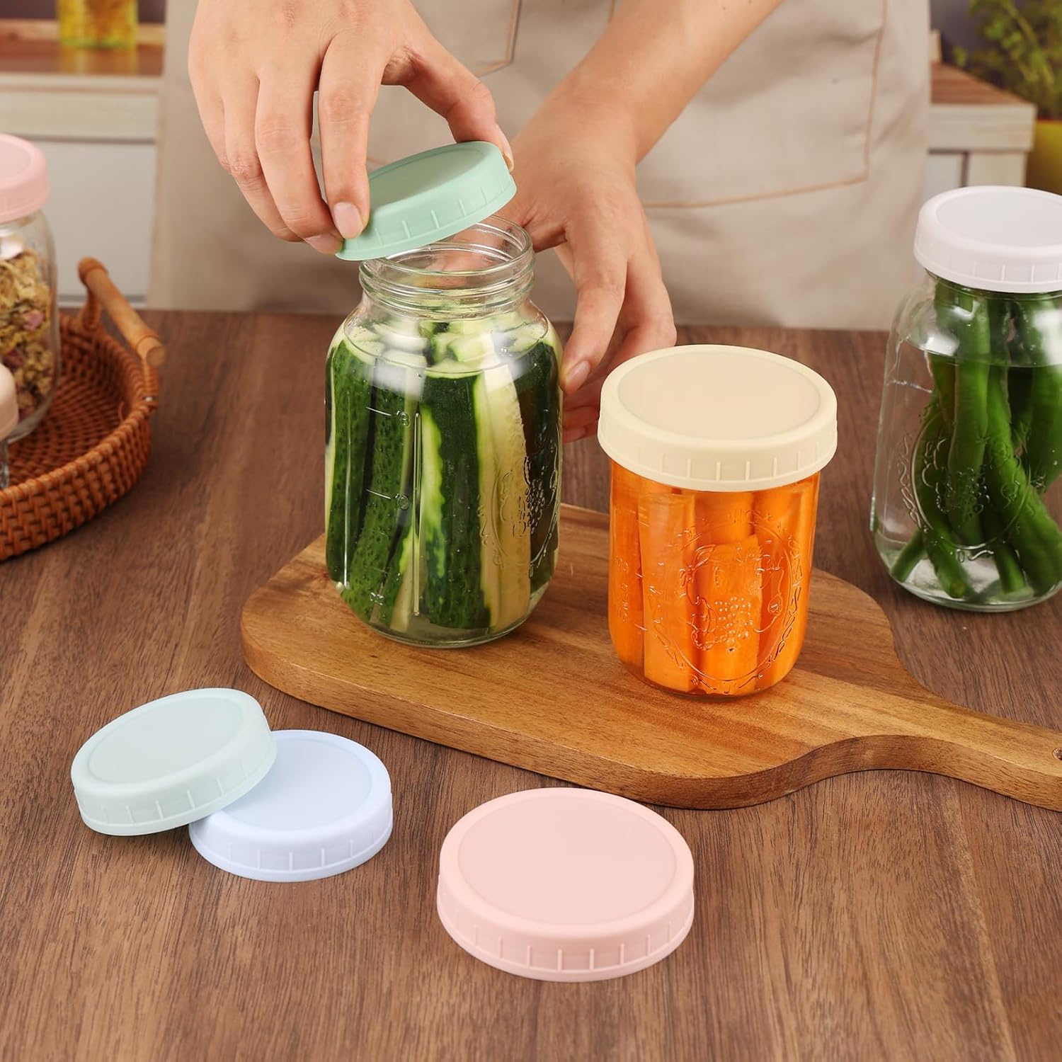 8-Piece Wide Mouth Mason Jar Lid Set