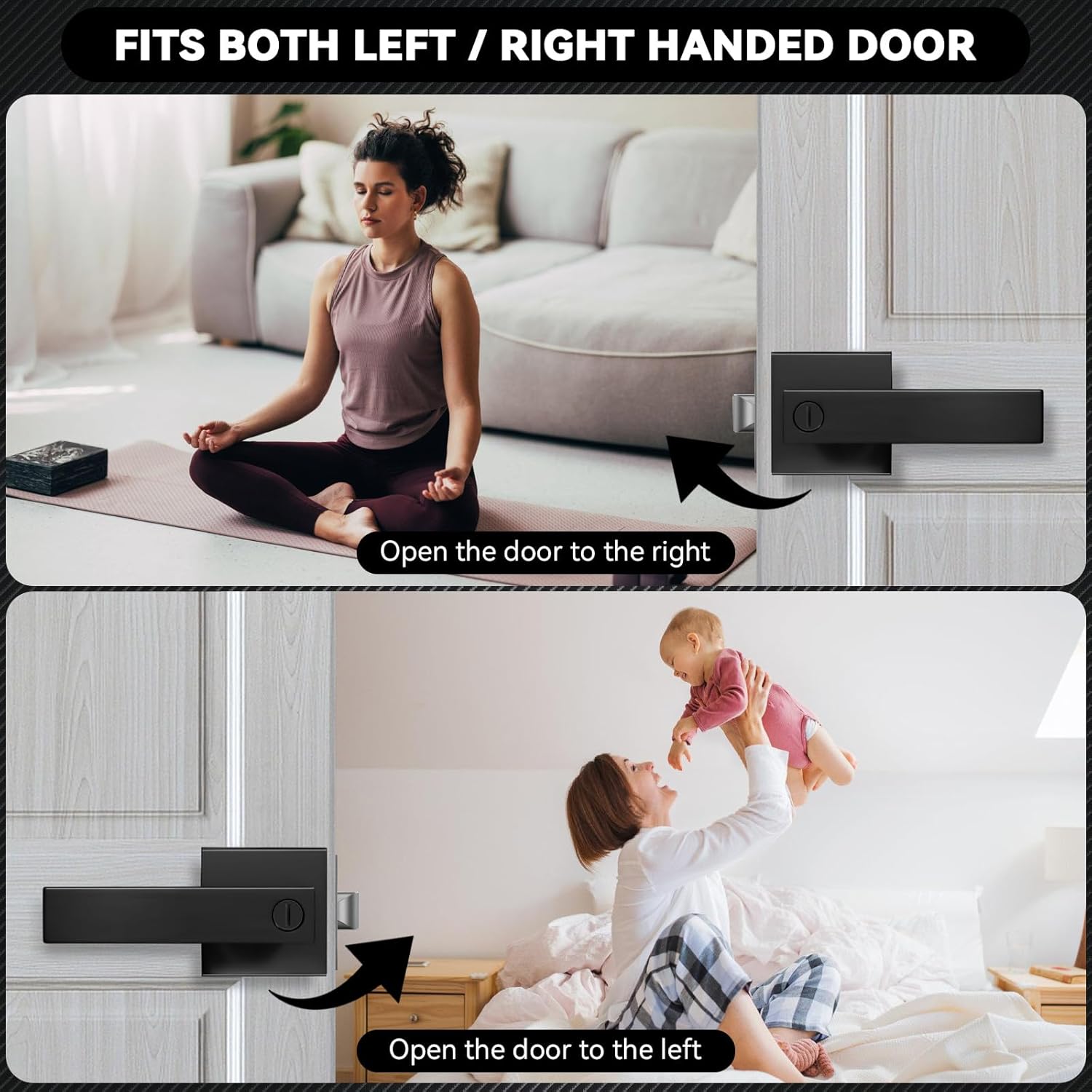 AceMining Privacy Keyless Door Handle Lever Set