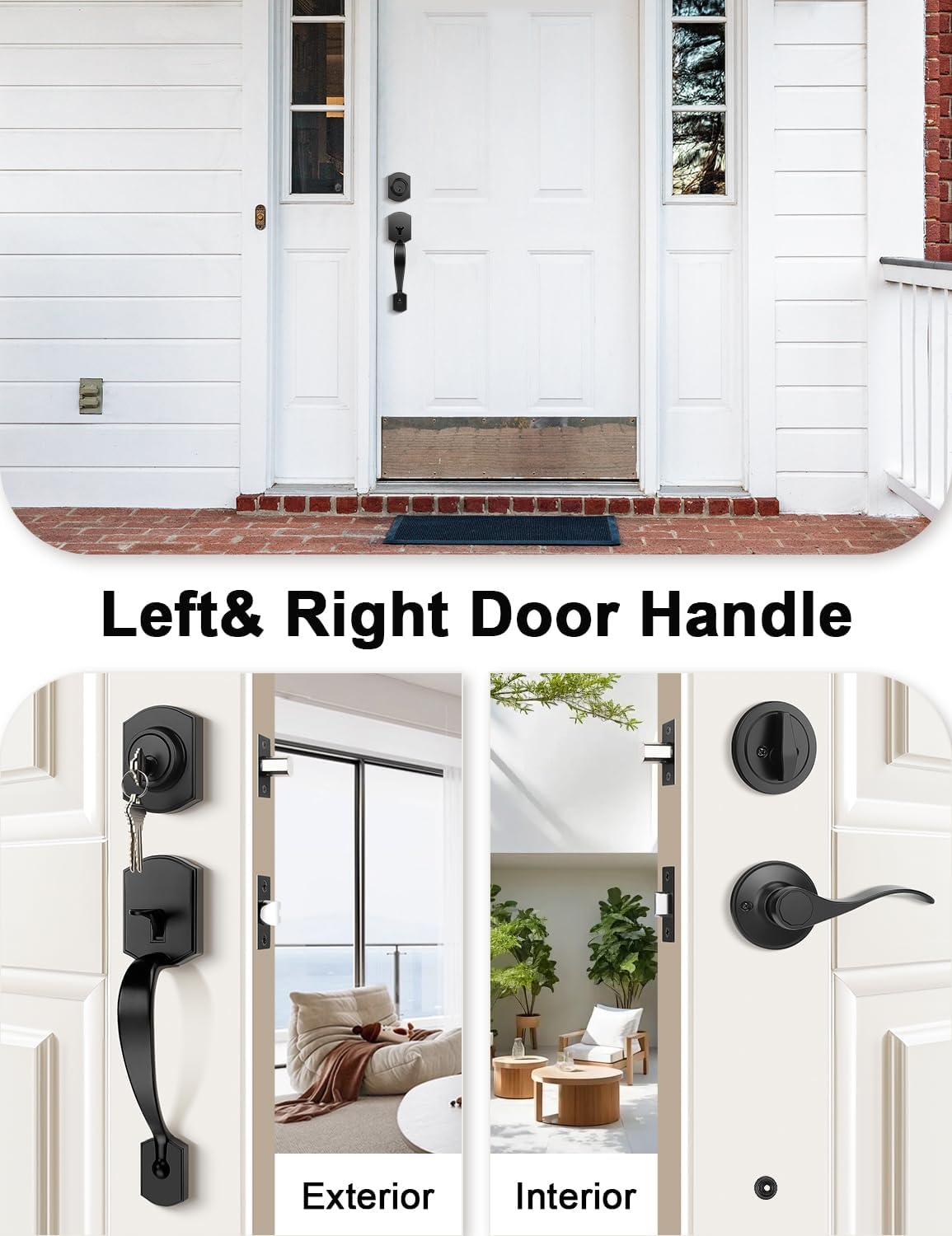 Tinewa Front Door Handle Set with Deadbolt Replacement