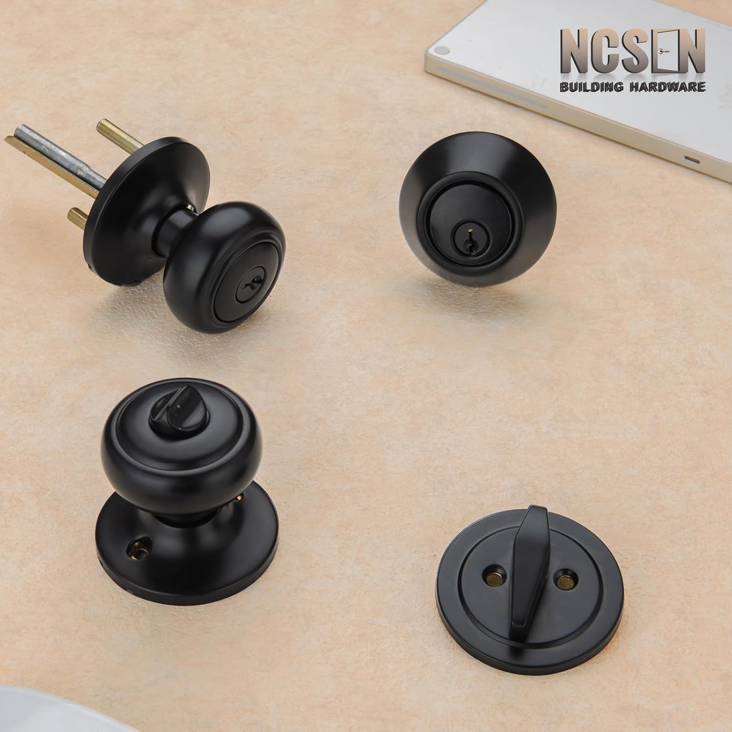Matte Black Coastal Style Door Knobs