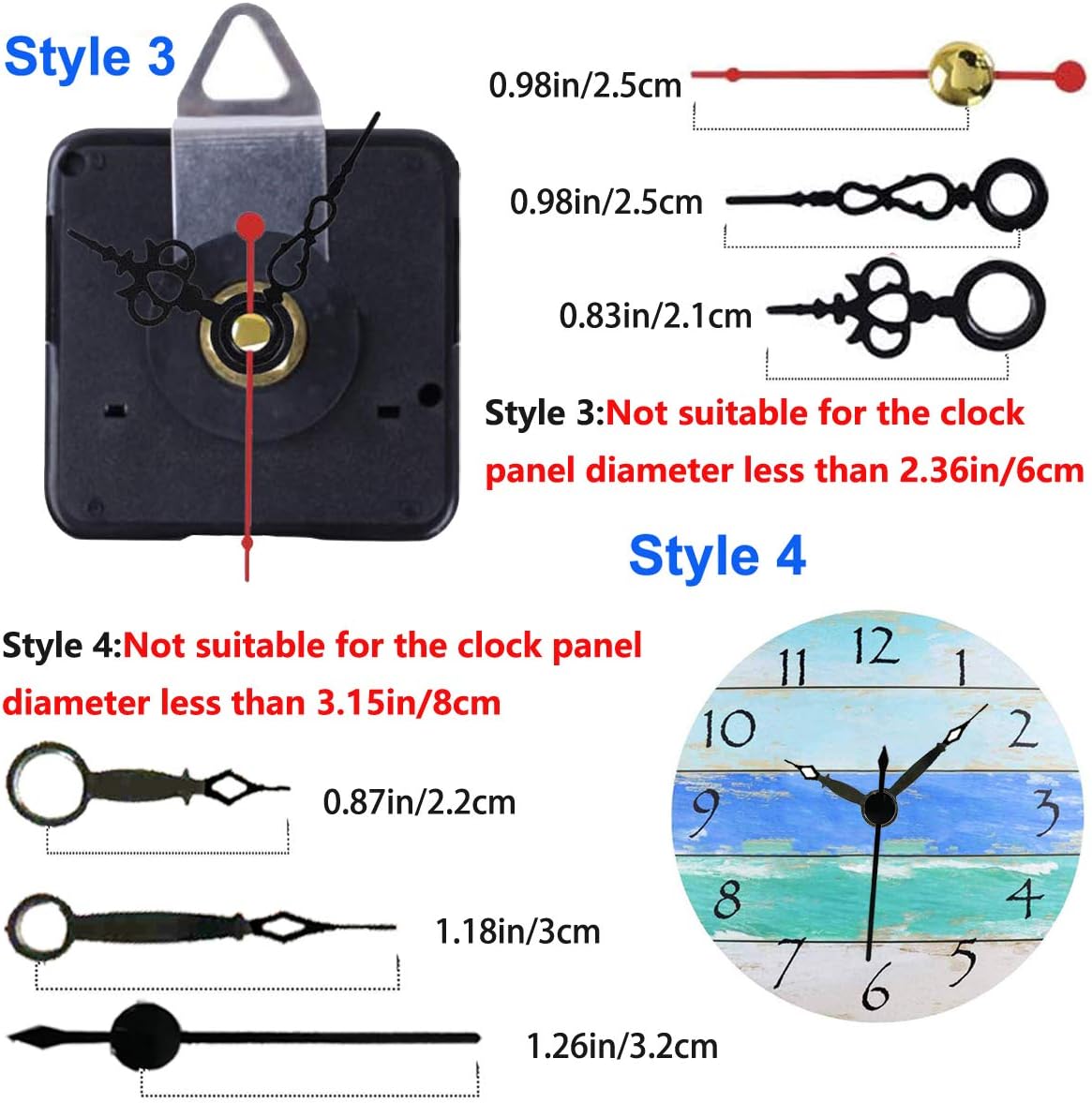 Two-Pack Wall Clock Movement Kit for DIY Repair Replacement and Customization