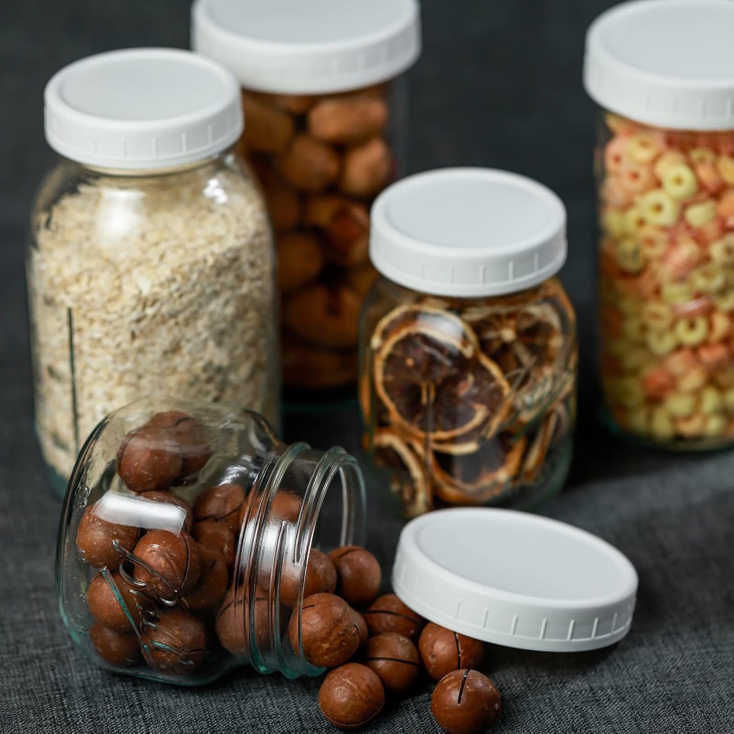 Wide Mouth Mason Jar Lids with Silicone Rings for Ball Jars