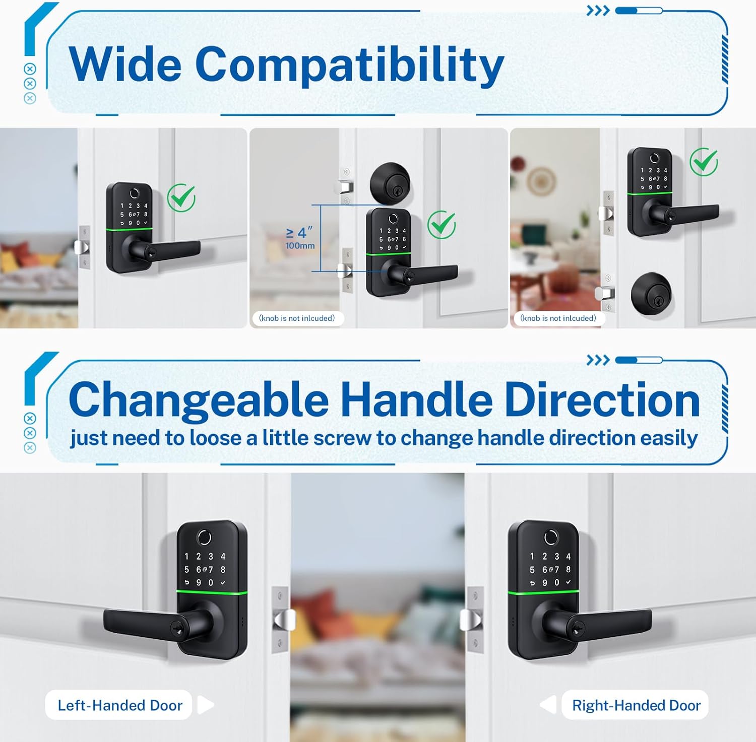 KUCACCI Smart Door Lock with Keypad Code