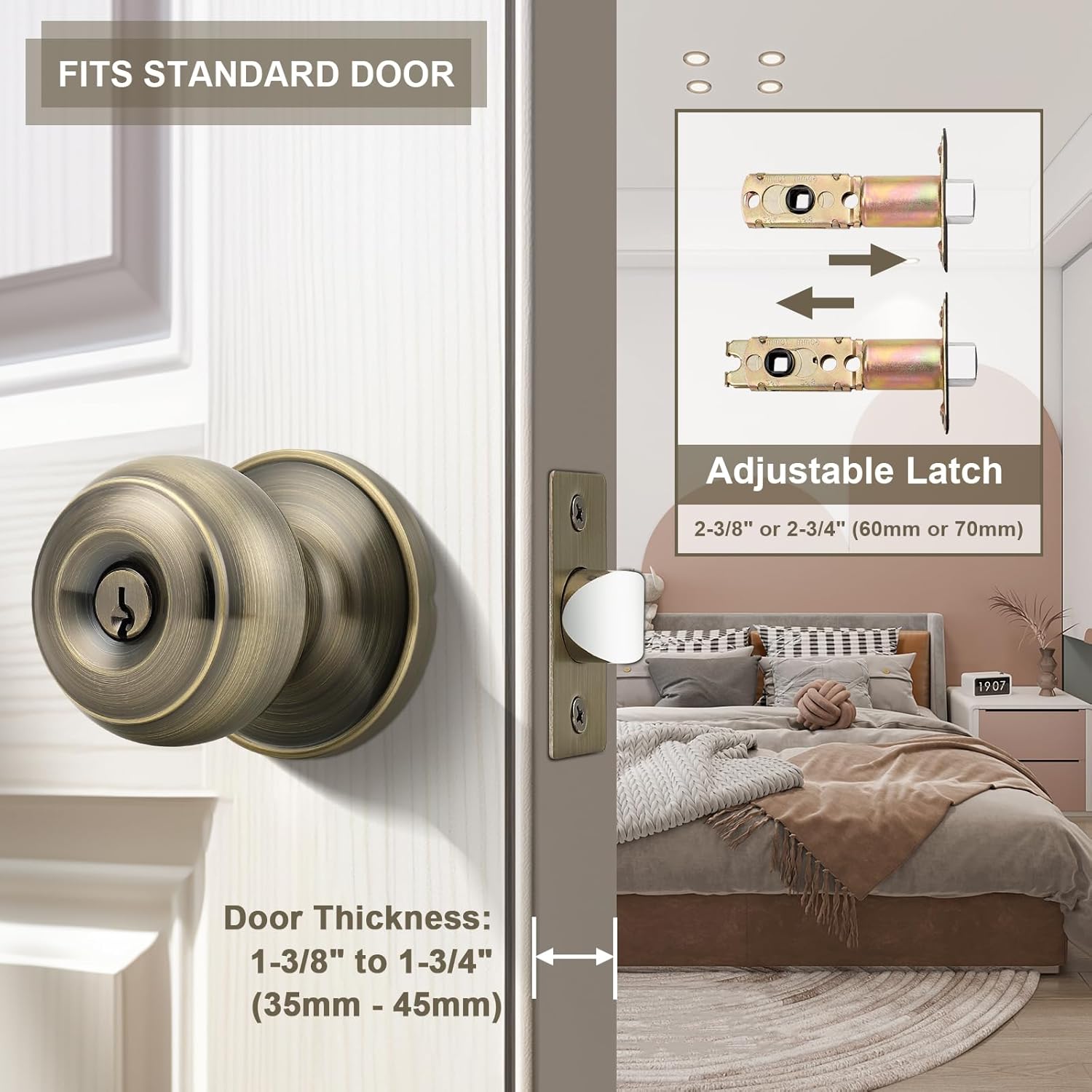 Probrico Stainless Steel Door Knobs Set