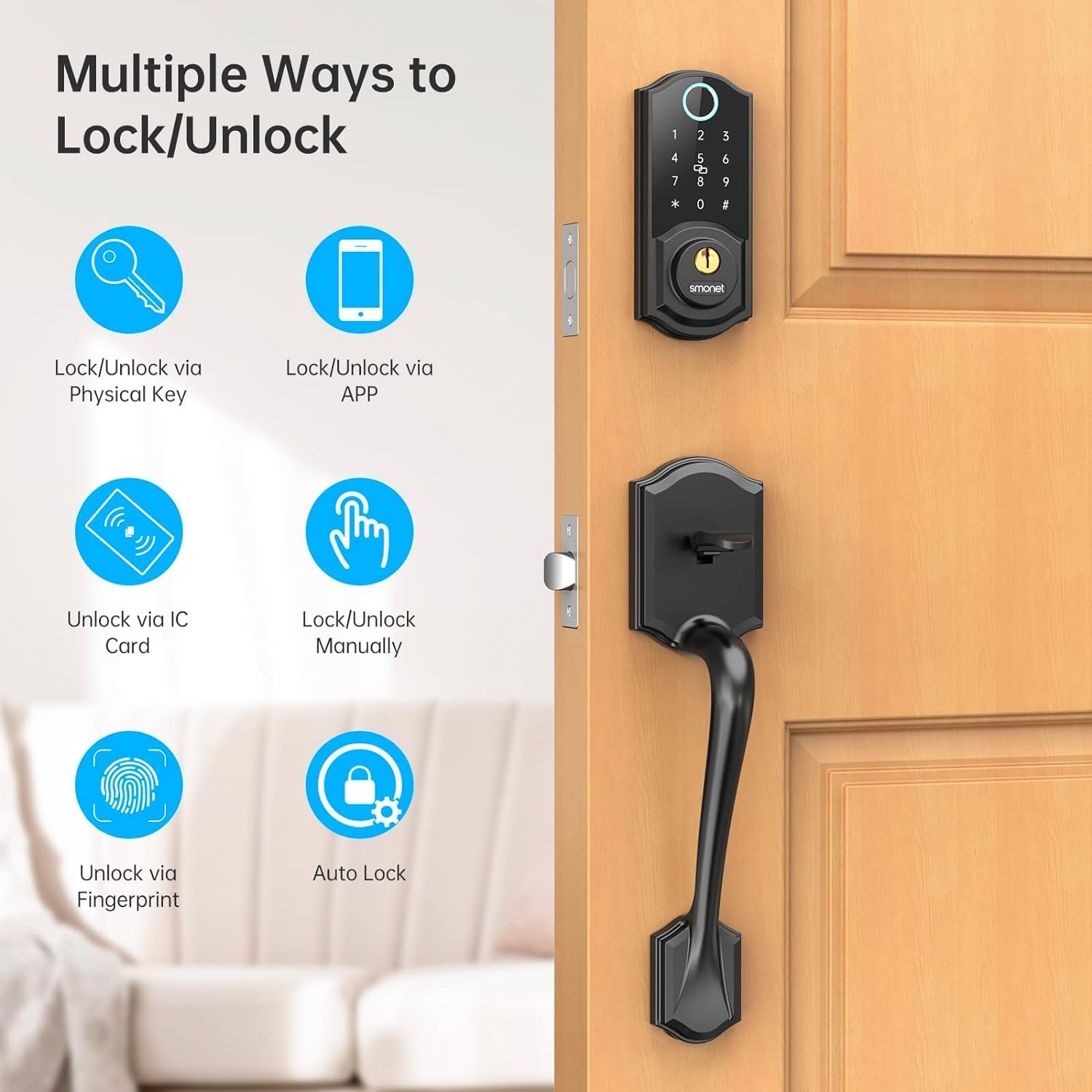 Secure Front Door Lock with Keyless Entry