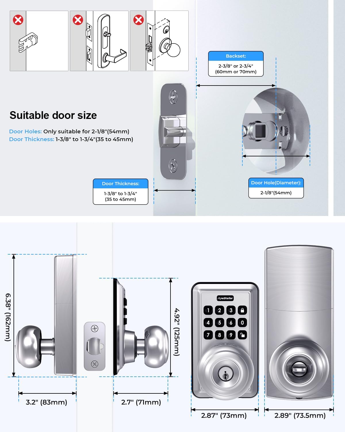 ApeStellar Door Knob with Keypad