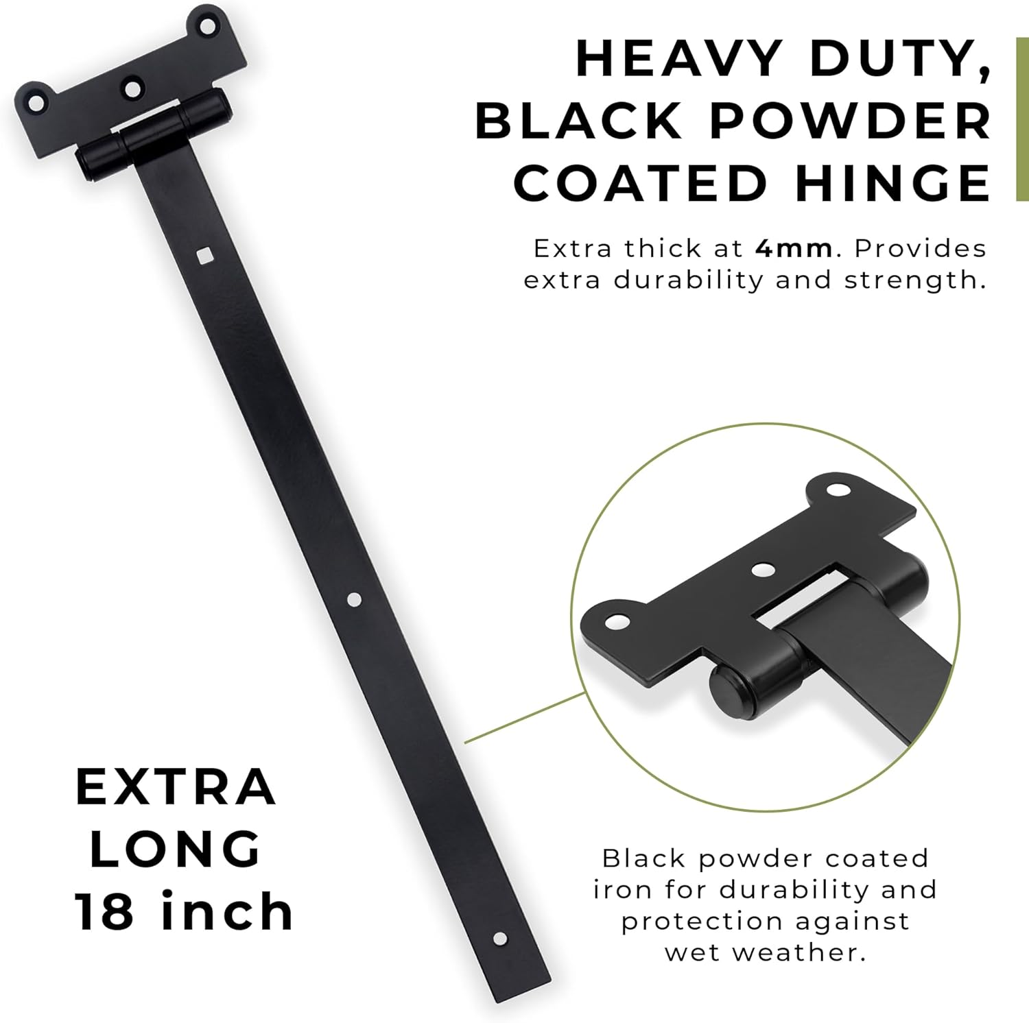 DIYWorld 18-Inch Black Door Hinges