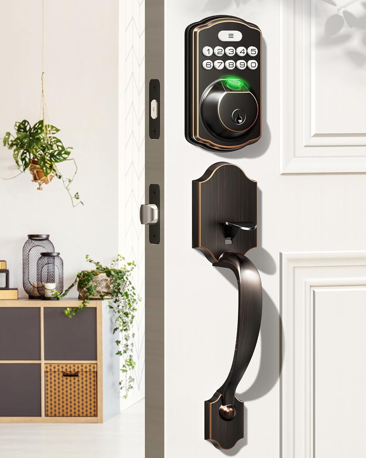 Seamless Front Door Lock with Oil Rubbed Bronze
